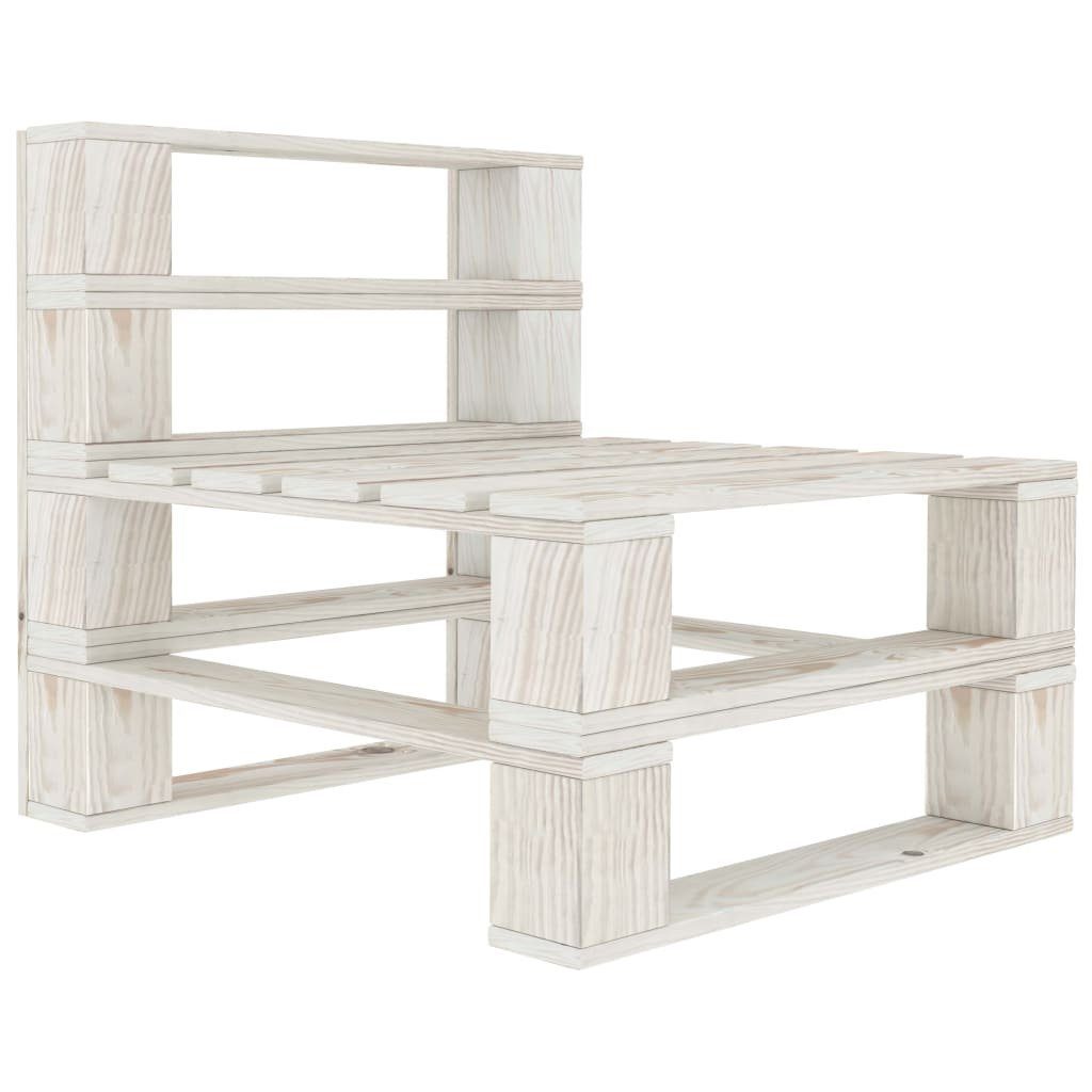 furnicato Gartenbank Outdoor-Mittelsofa Paletten Holz Weiß günstig online kaufen