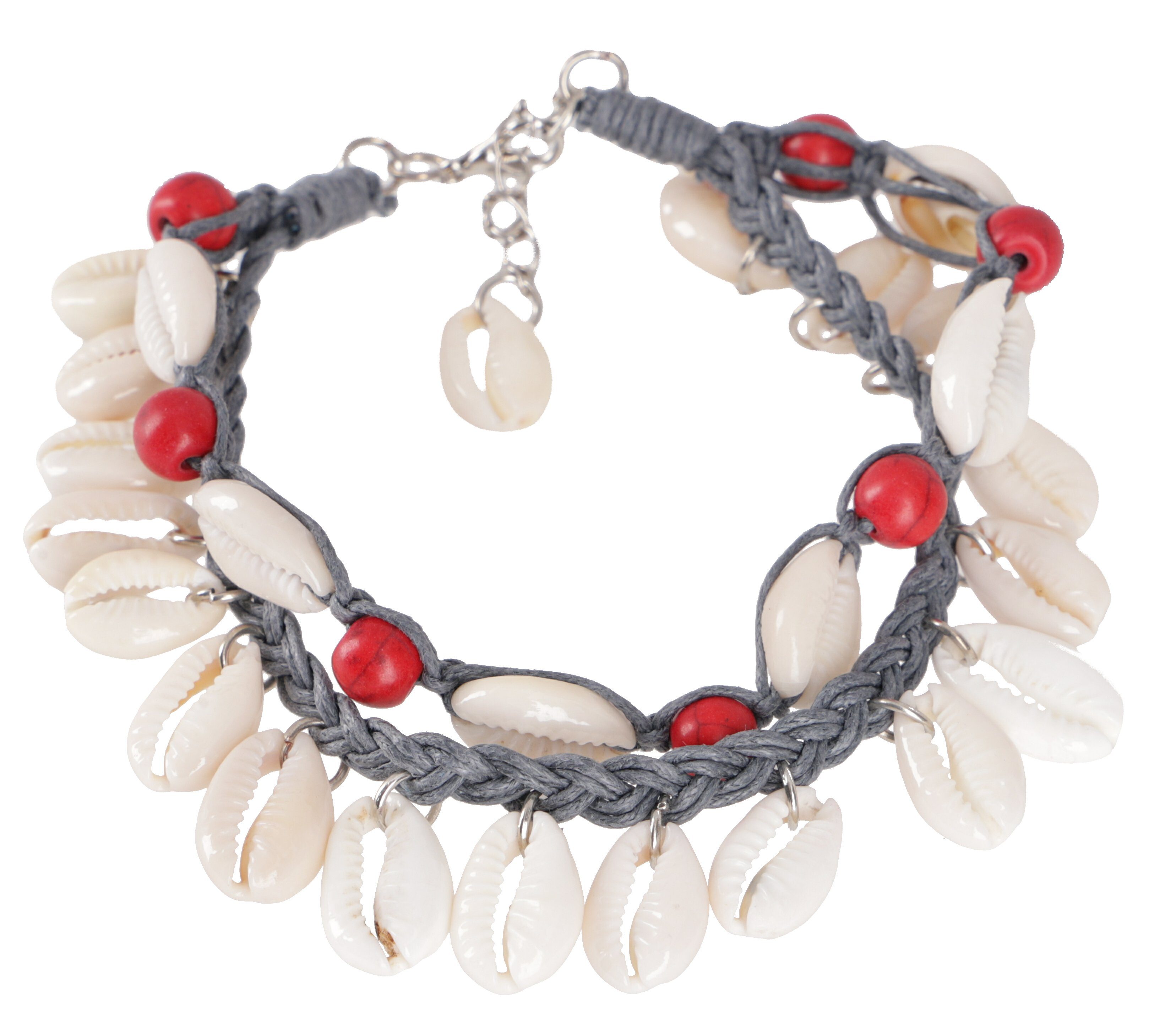 Guru-Shop Armreif Perlenarmband, Muschel Makramee Armband -..