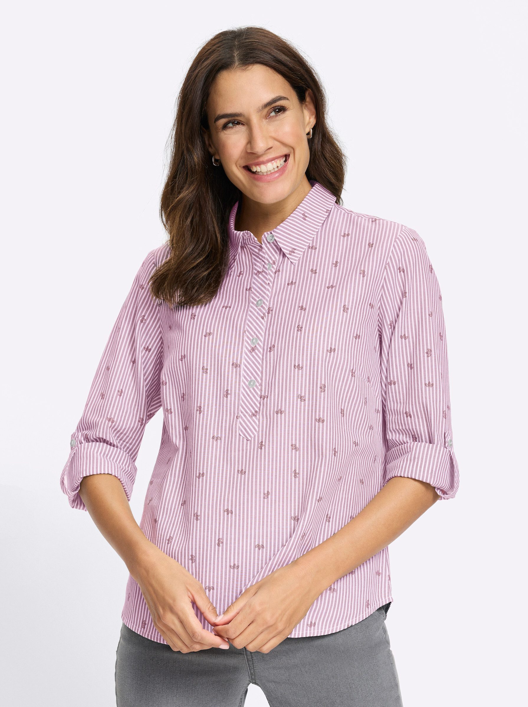 Witt Klassische Bluse Baumwoll-Bluse Langarm