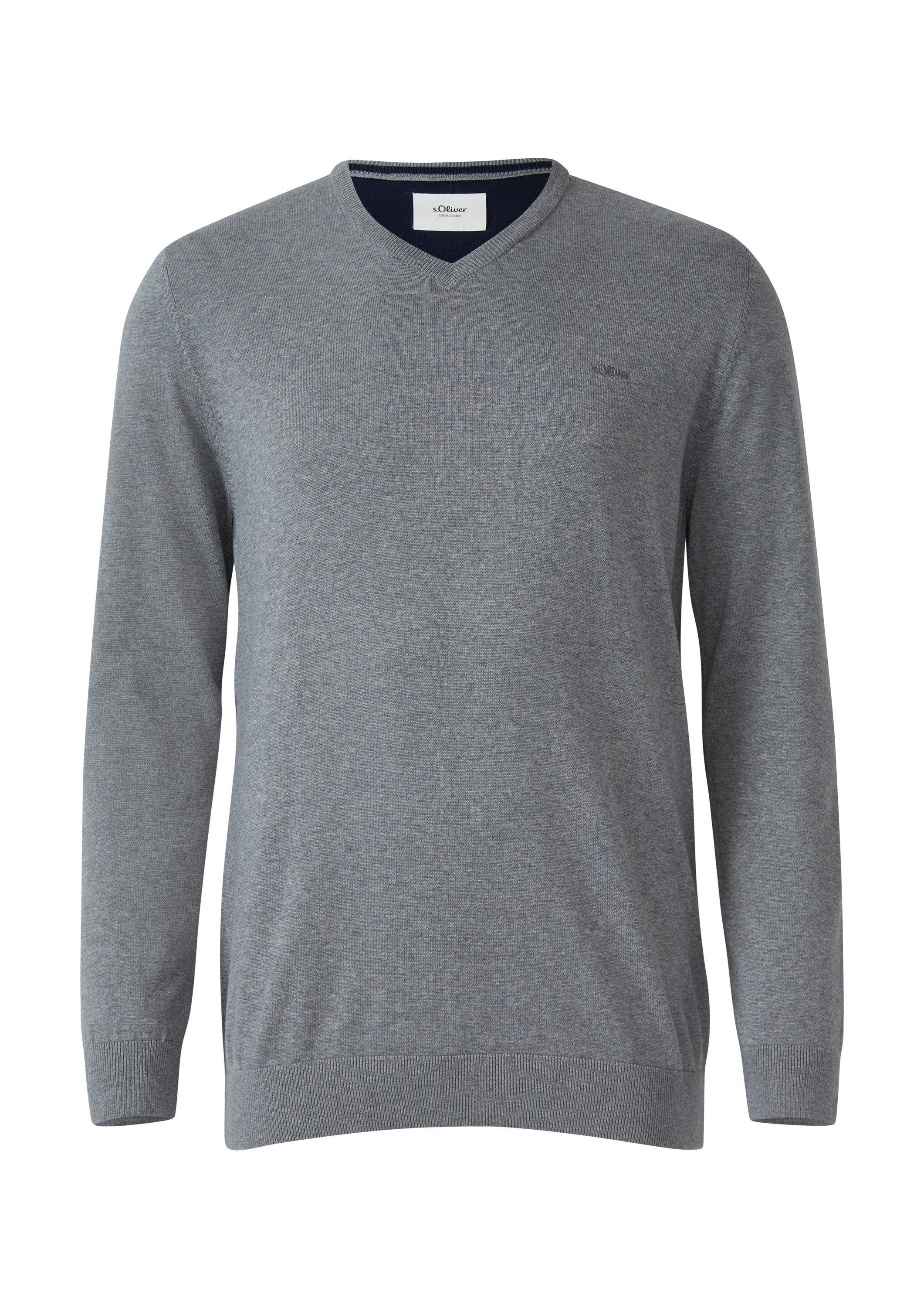 s.Oliver Longpullover Strickpullover Strickpullover mit Logo-Stickerei günstig online kaufen