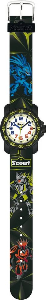 Scout Quarzuhr Action Boys, 280376041, ideal auch als Geschenk,  Metallgehäuse, schwarz IP-beschichtet, Ø ca. 30 mm