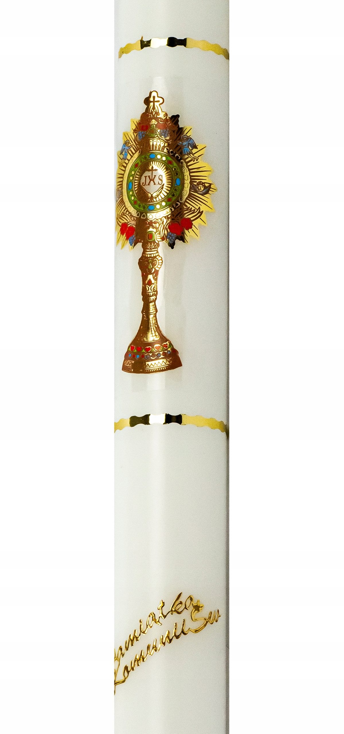 Festivalartikel Kugelkerze Erstkommunion Kerze - Weiß, Paraffin, 40 cm x 3 cm