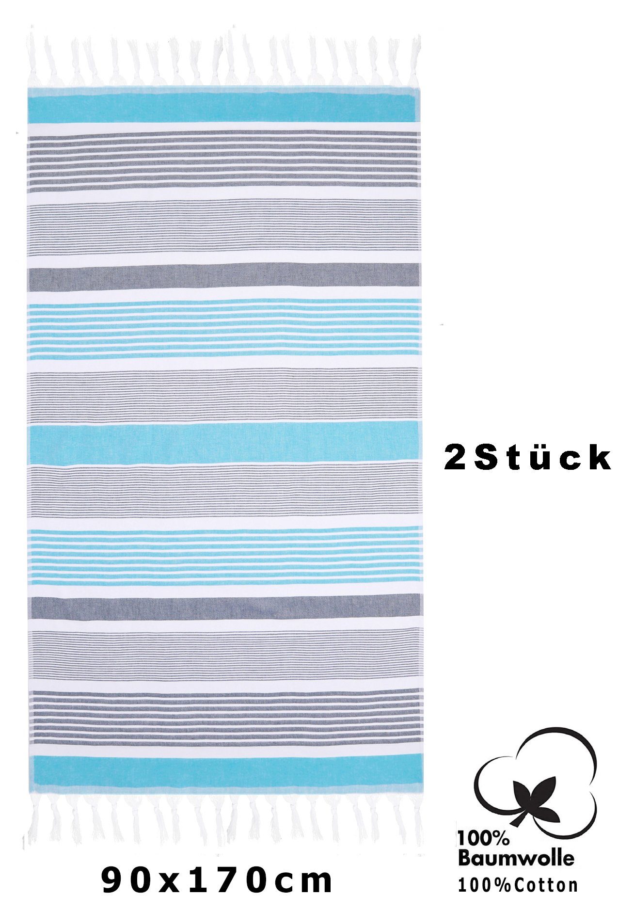Betz Badetuch Hamamtuch 90 x 170 cm Badetuch Strandtuch Saunahandtuch, (1 S günstig online kaufen