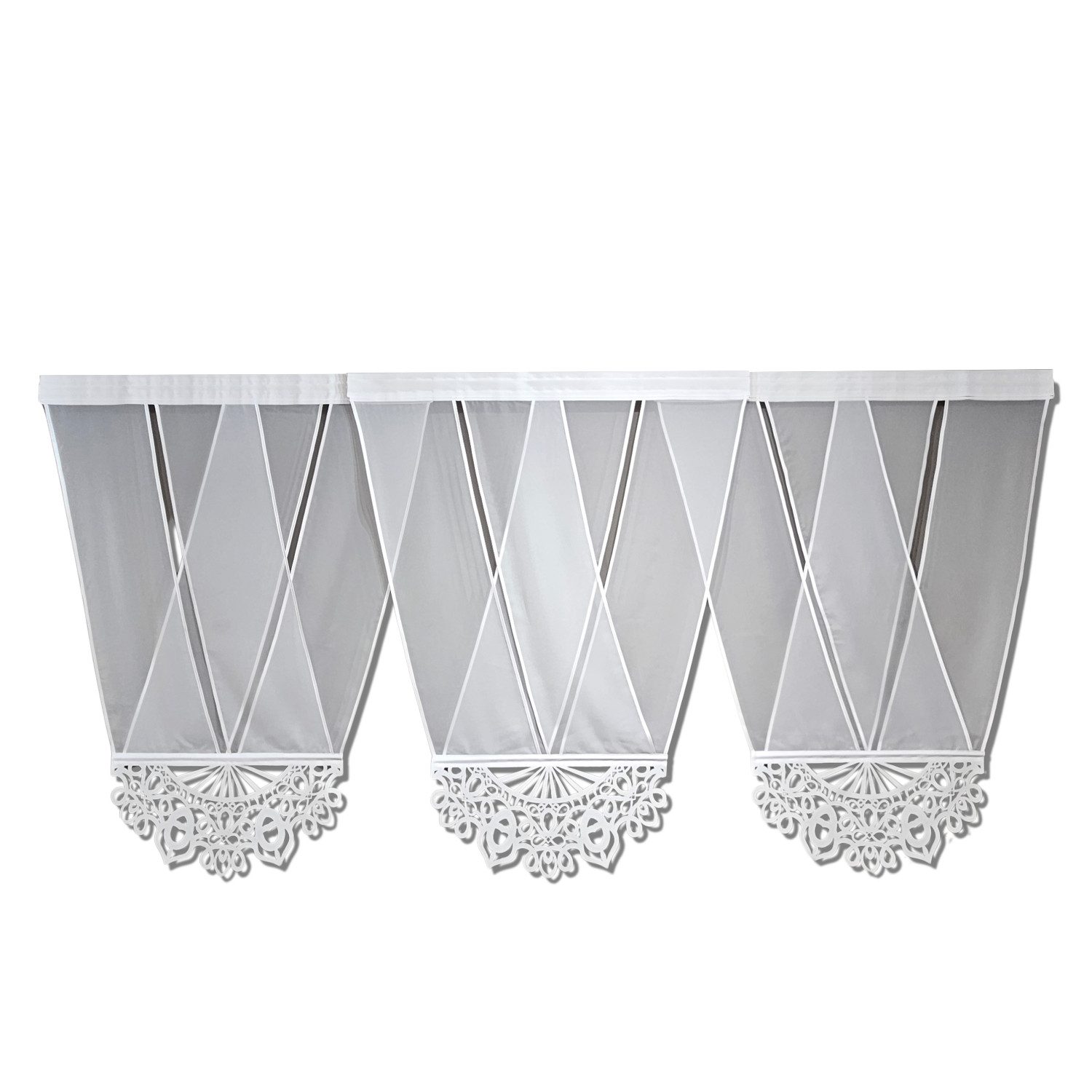 Gardinen by Justyna Scheibengardine 3x V Panel Set (3 St), Kräuselband, Lic günstig online kaufen