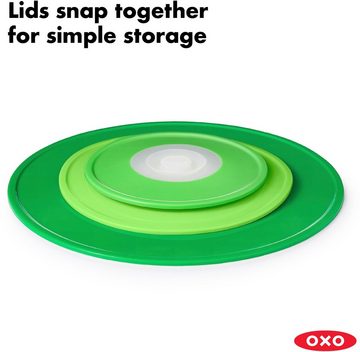 OXO Good Grips Universaldeckel, (1-tlg), wiederverwendbar, Silikon, Ideal für Schüsseln von 10 cm bis 18 cm