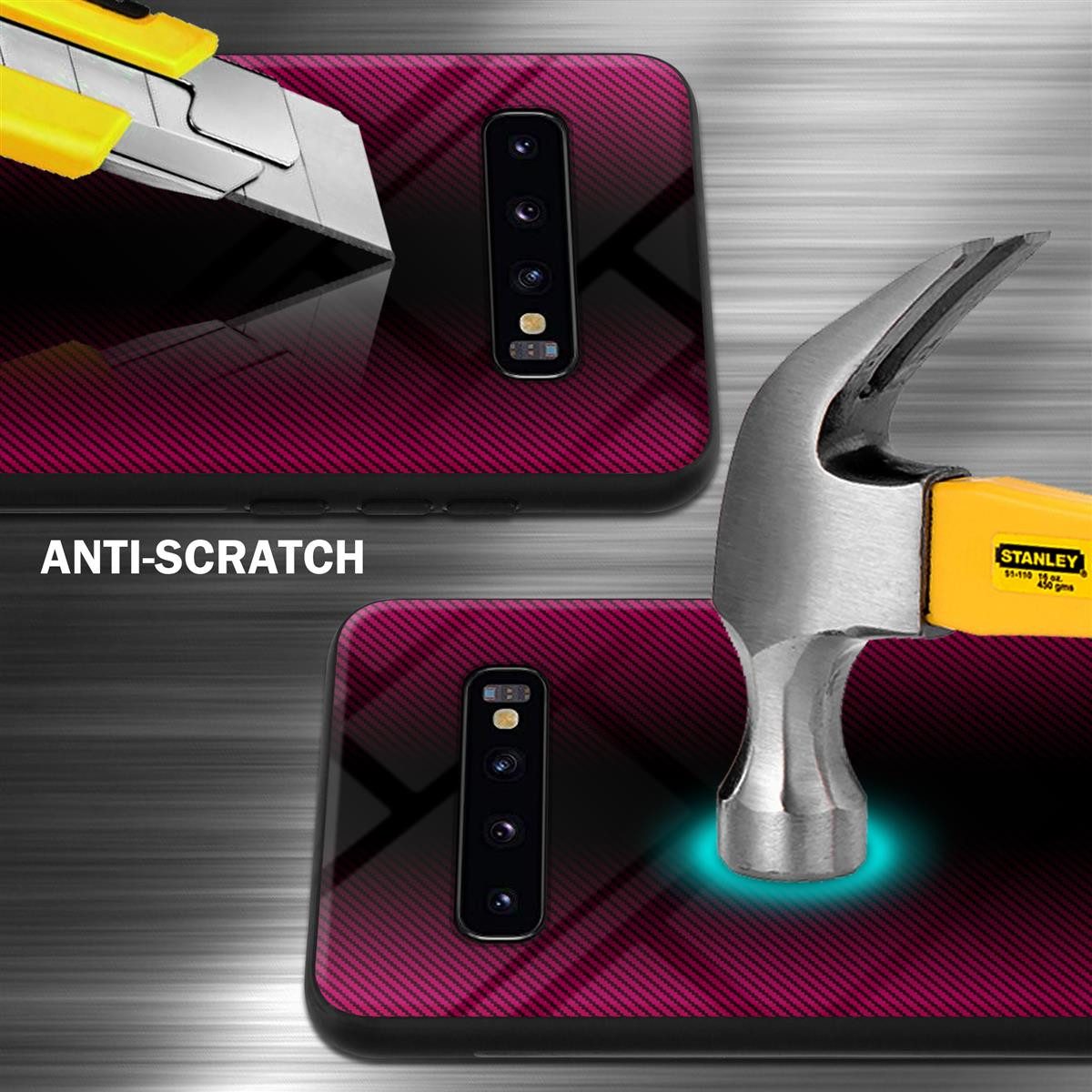 Cadorabo Handyhülle für Samsung Galaxy S10 PLUS Hülle Samsung Galaxy S10 PLUS, Robustes Hard Case - Handy Schutzhülle - Hülle - Back Cover Bumper