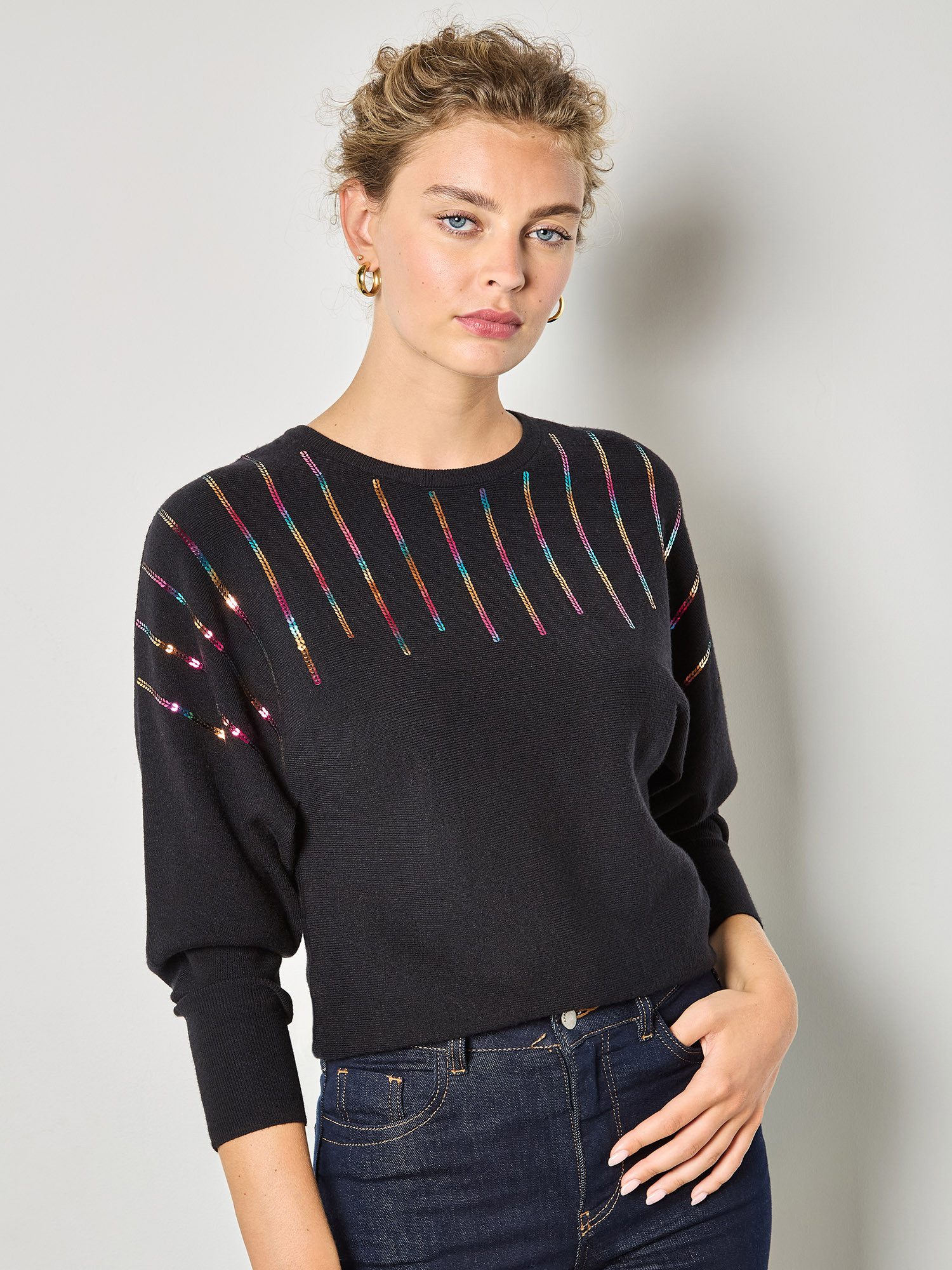 Rundhalspullover feiner Strickpullover