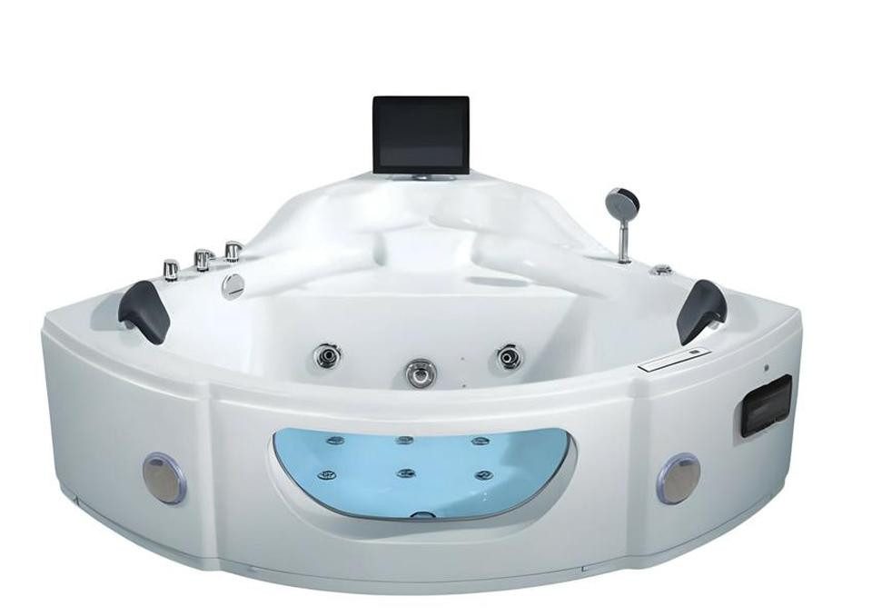 JVmoebel Whirlpool-Badewanne Hydromassagewanne Weiß Acryl mit integriertem Whirlpool-System, Made in Europe
