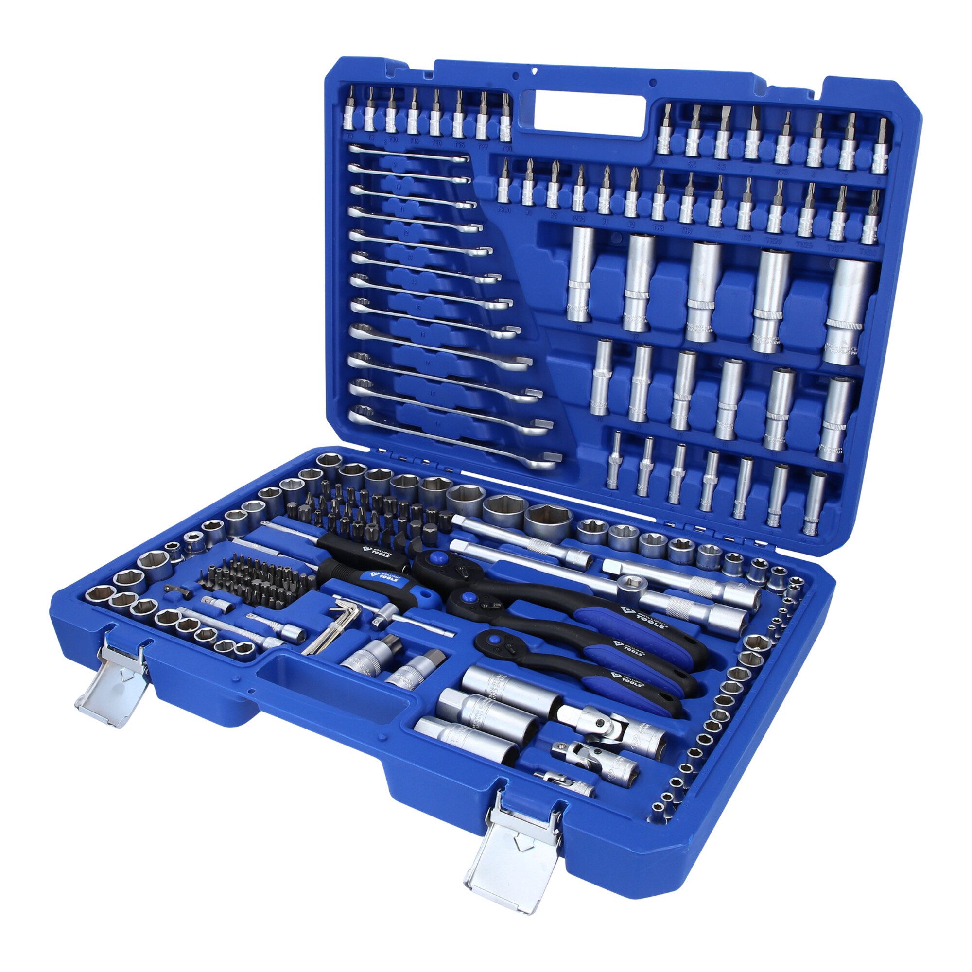 Brilliant Tools Steckschlüssel Brilliant Tools Steckschlüssel-Satz, 216-tlg, 1/4 Zoll, 3/8 Zoll, 1/2