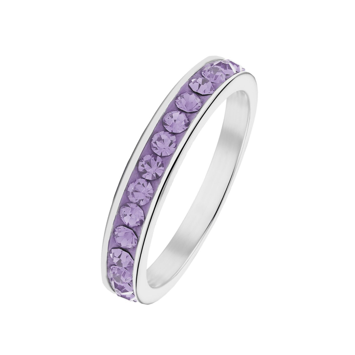 LUCARDI Fingerring Ring - Stahl - Silber - Kristall - Kinder