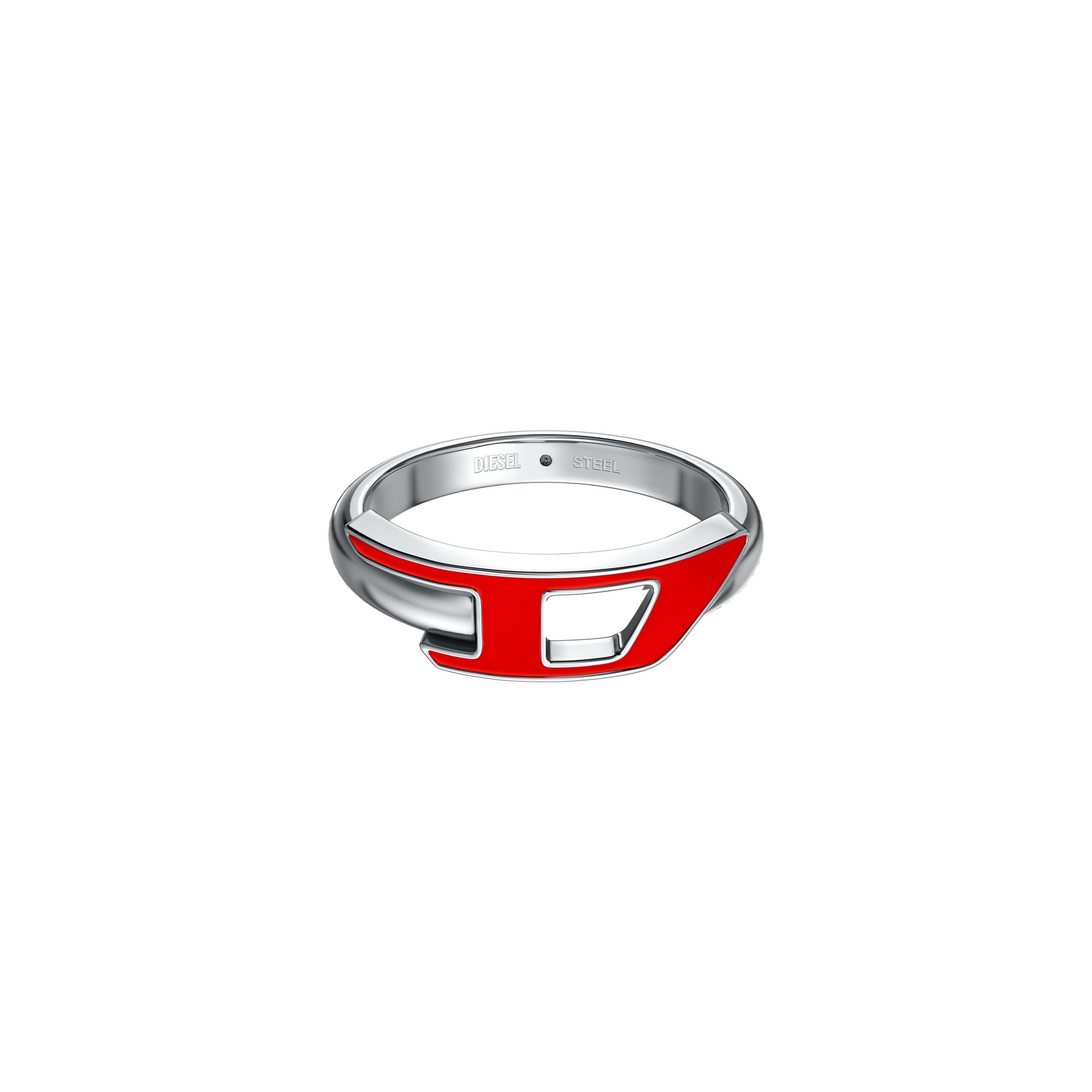 Diesel Fingerring Schmuck Geschenk Edelstahl Ring D Logo, Emaille