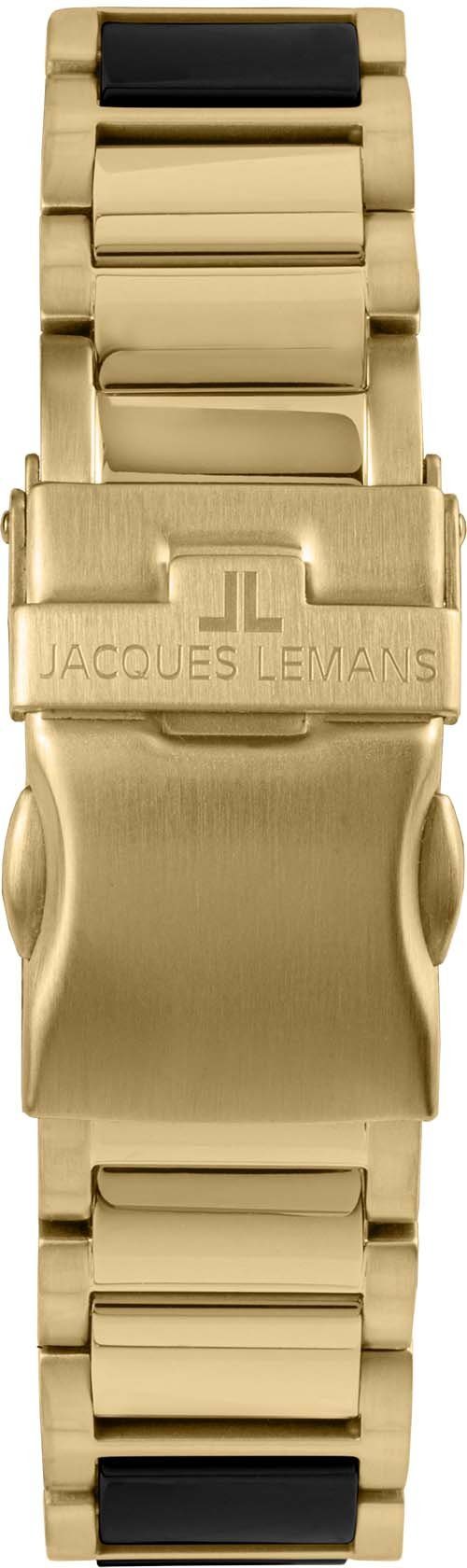 Jacques Lemans Keramikuhr Liverpool 42-12G, Quarzuhr, Armbanduhr, Damenuhr, Datum, Edelstahlarmband,Keramik
