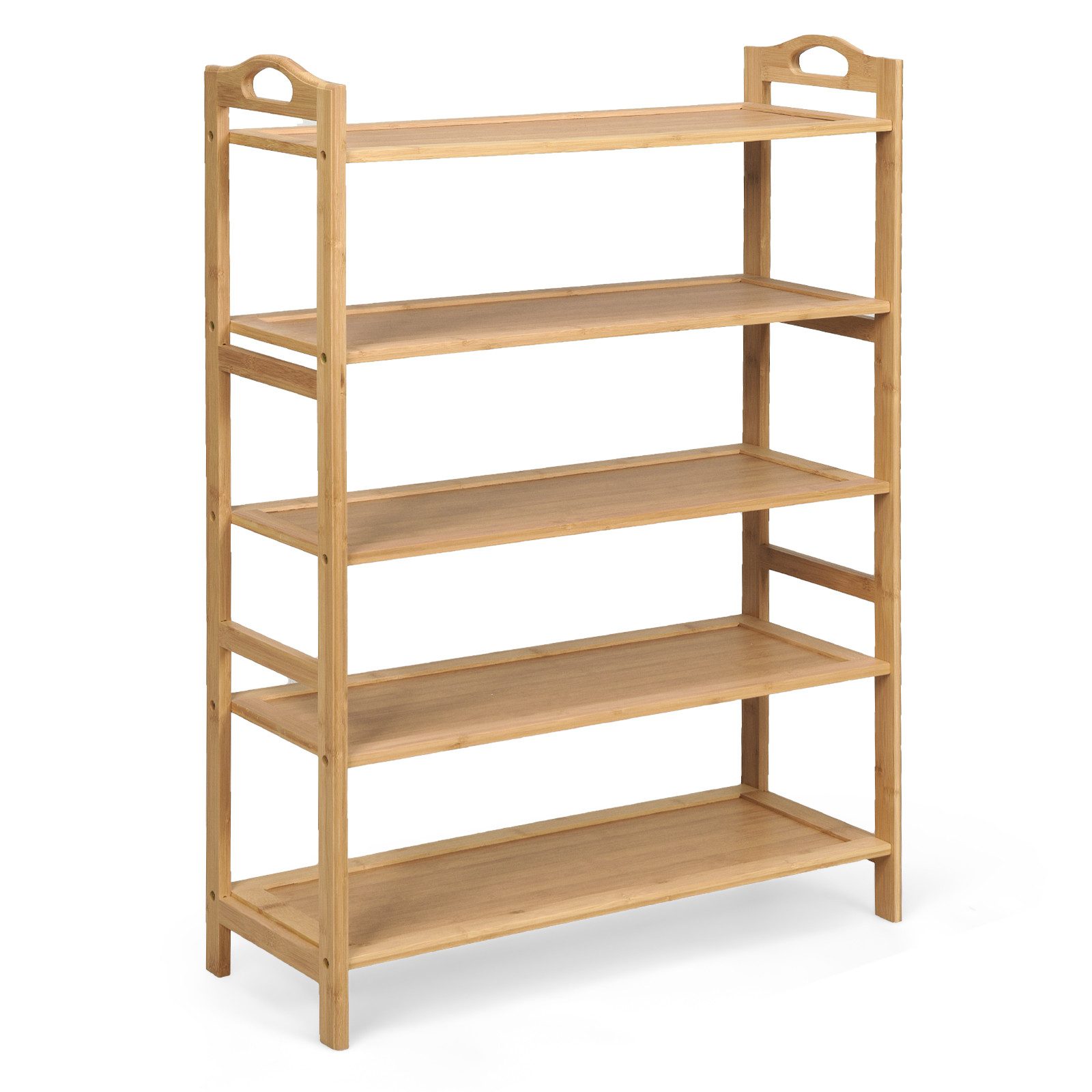 COSTWAY Schuhregal, Bambus Schuhständer für 15 Paar Schuhe 67x26,5x96,5cm