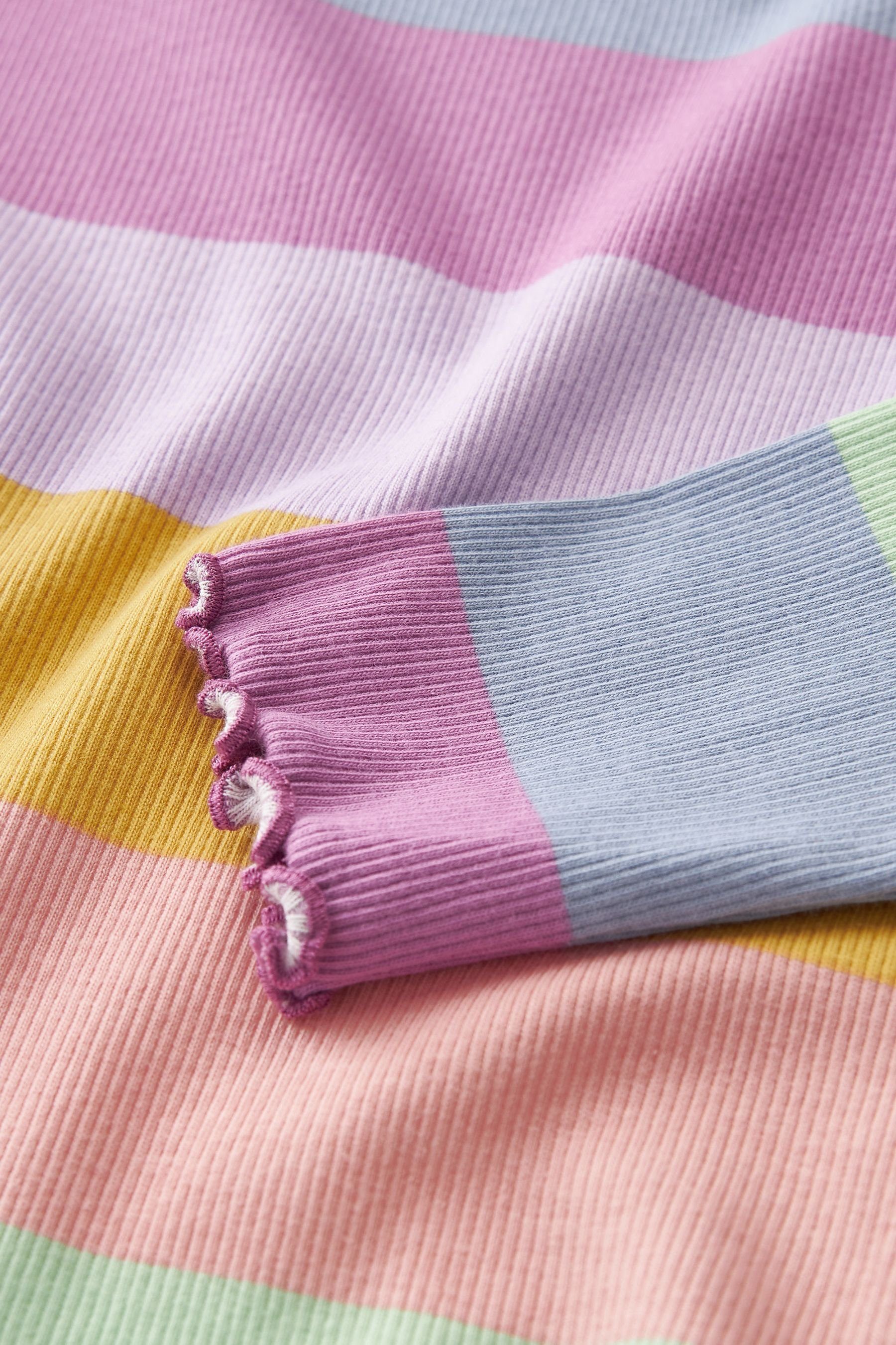 Next Langarmshirt stripe Rainbow Feinripp-Shirt Langärmeliges (1-tlg)