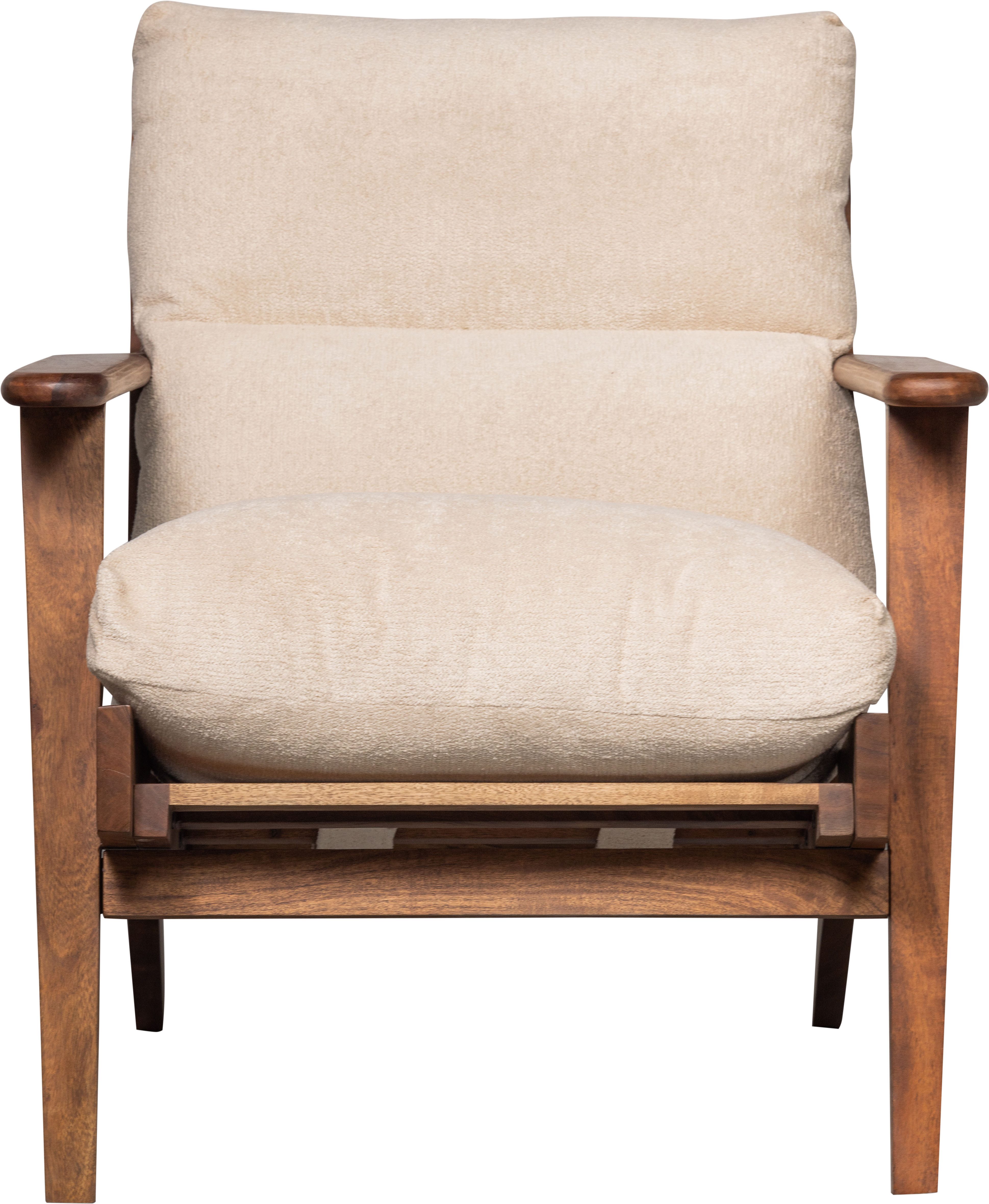 WOOOD Sessel Houston Akazienholz-Rahmen mit Bezug, H 86 x B 71 x T 71 cm, Bouclé-Bezug, Tragkraft 150 kg, einfach zu montierbar – Bild 2 von 5