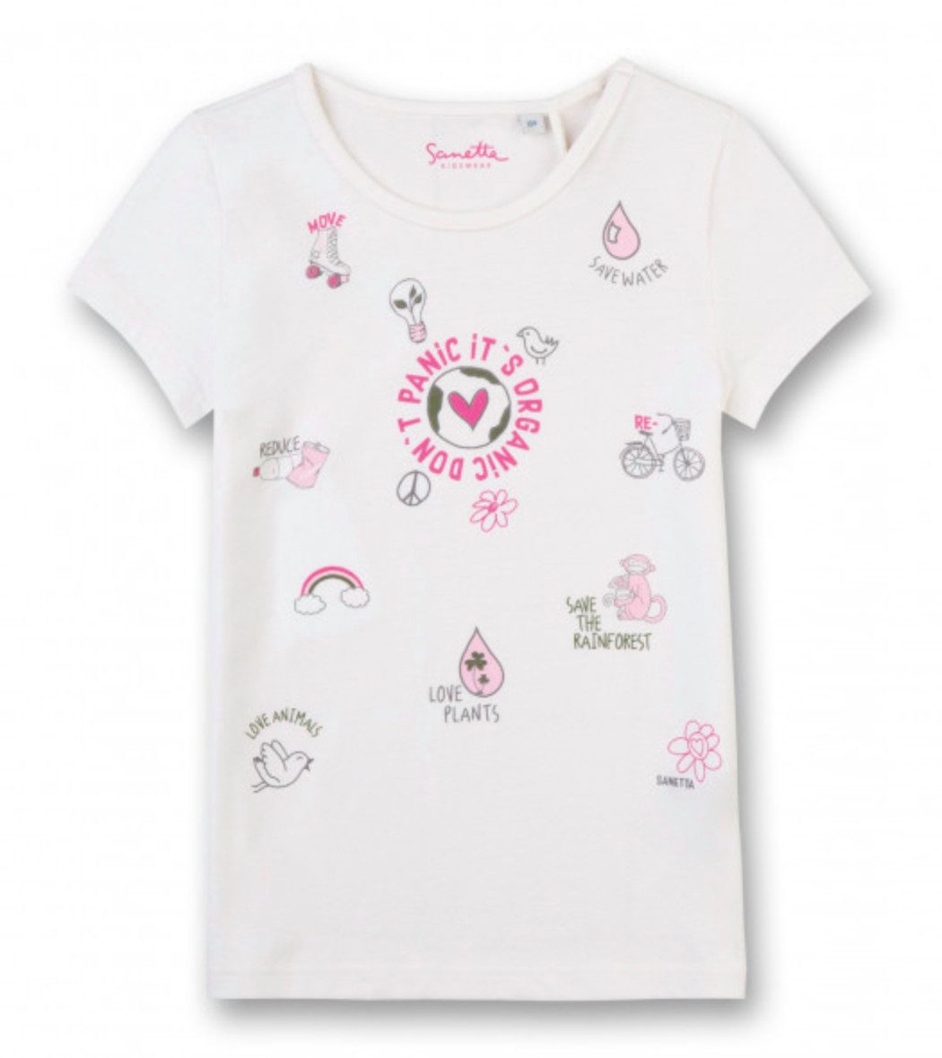 Sanetta T-Shirt Mädchen T-Shirt aus Bio-Baumwolle mit nachhaltigem Motiv