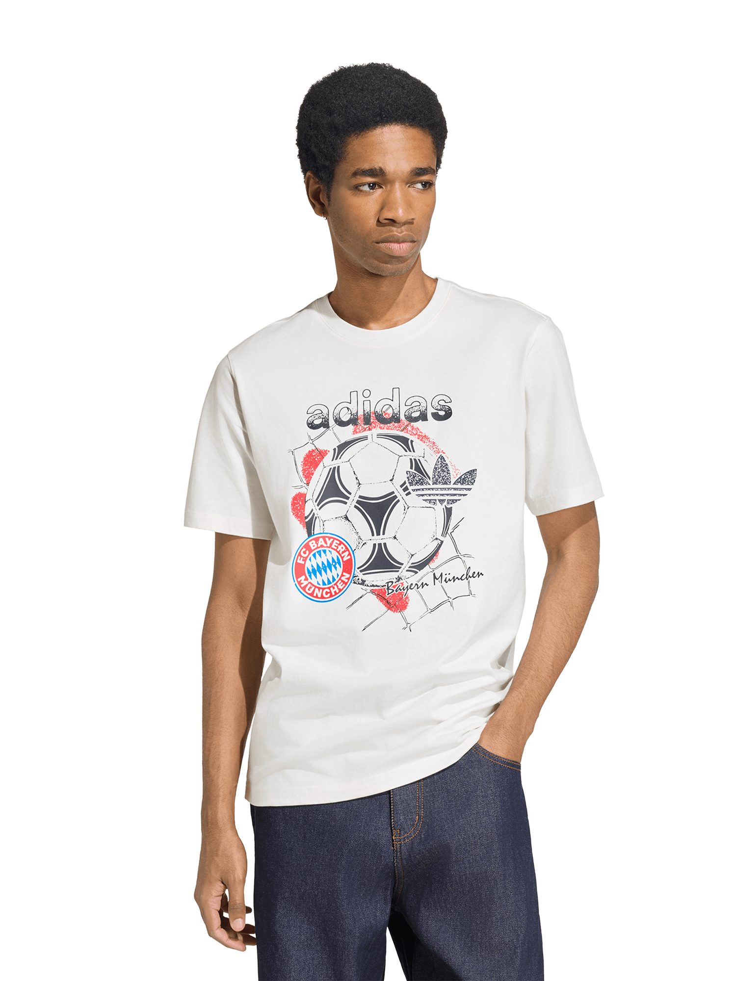 adidas Performance T-Shirt FC Bayern München, T-Shirt Graphic, Herren, Weiß