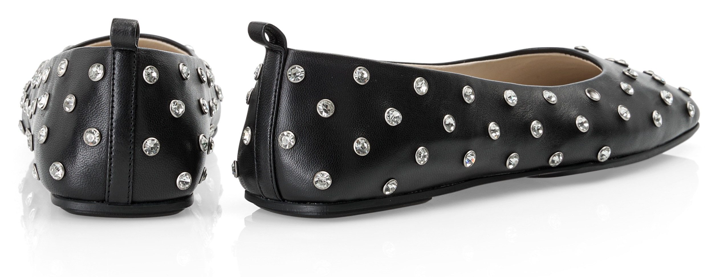 Marc Cain Ballerina, Flats, Loafer, Slipper mit Glitzersteinchen besetzt