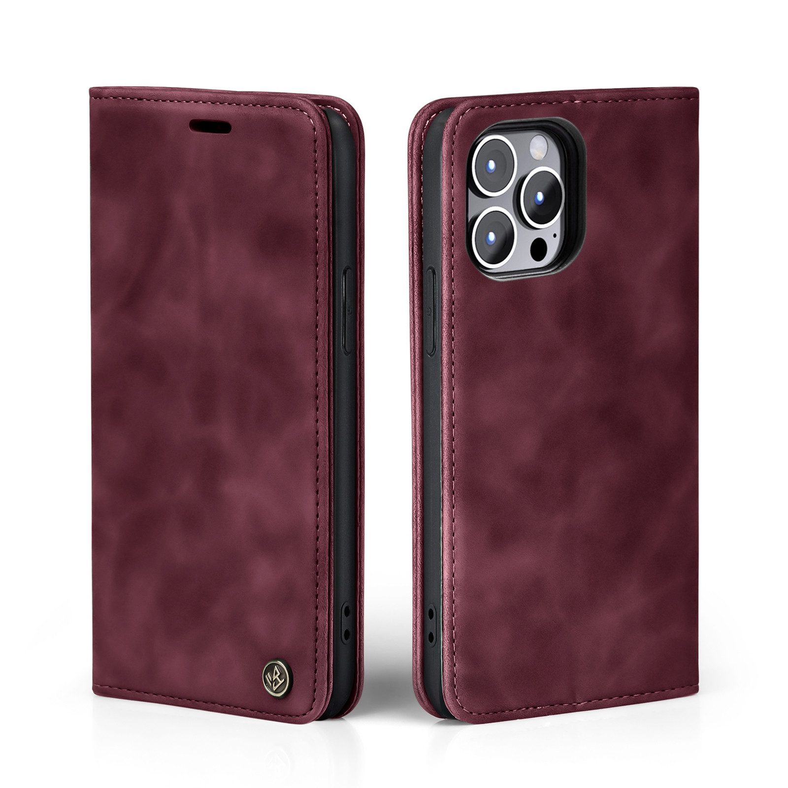 Tec-Expert Handyhülle Tasche Hülle für Apple iPhone 14 Pro 6.1 Zoll, 6.1, Cover Klapphülle Case mit Kartenfach Fliphülle aufstellbar