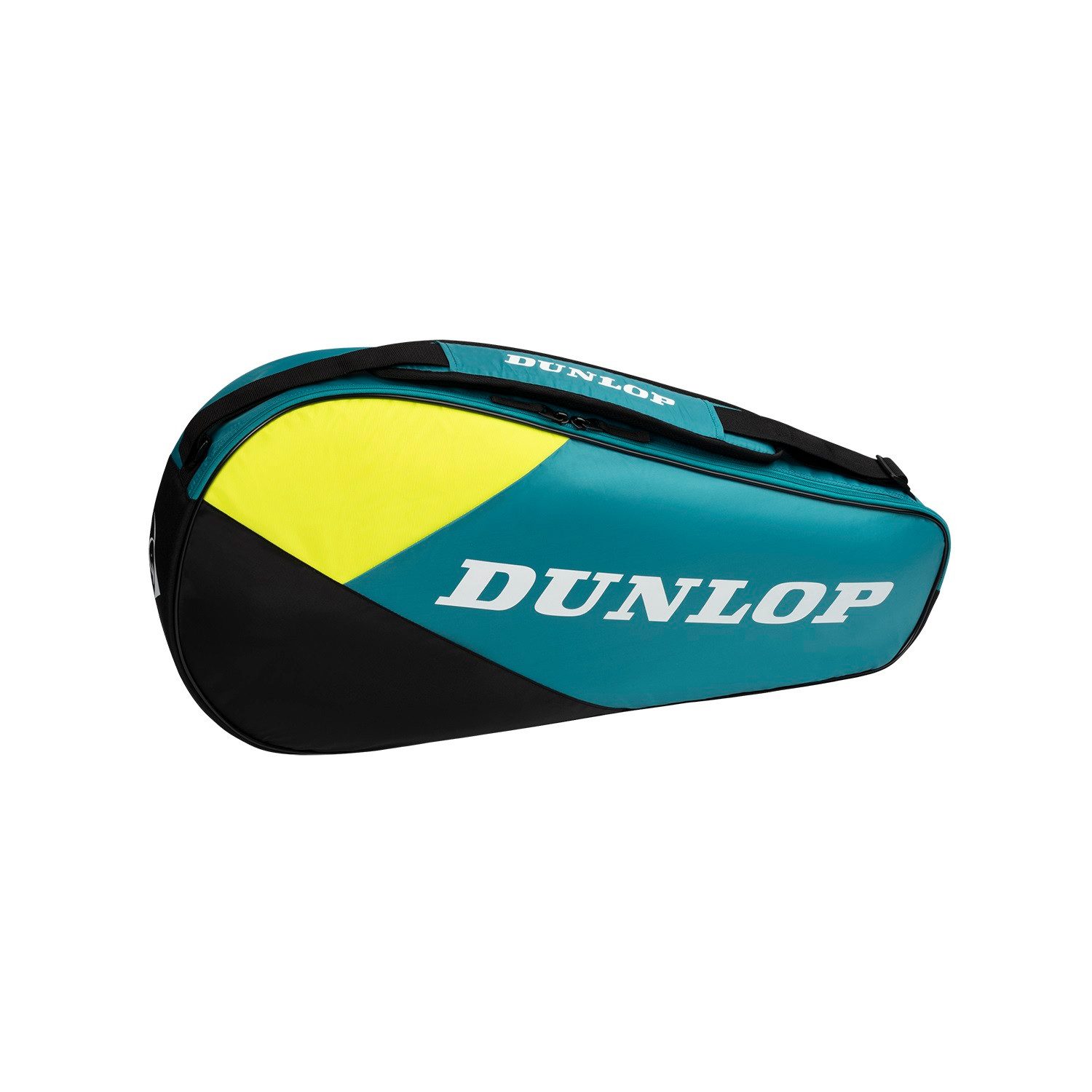 Dunlop Sporttasche Racketbag SX Club (Schlägertasche, 1 Hauptfach) 2025 blaugrün/gelb 3er