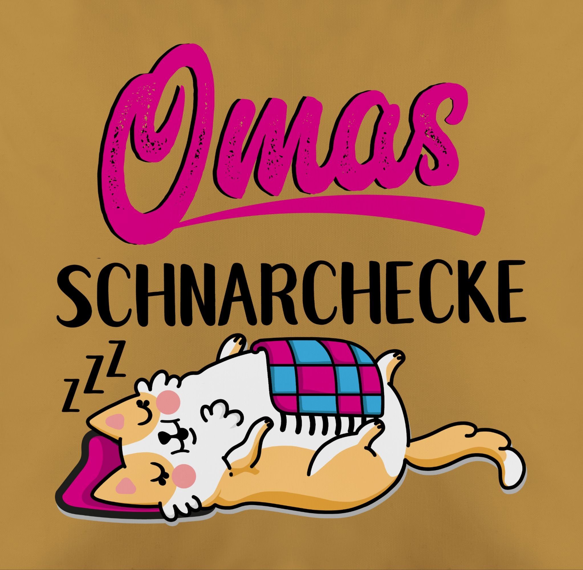 Shirtracer Dekokissen Omas - schwarz/fuchsia, Großmutter Oma Schnarchecke 2 Gelb