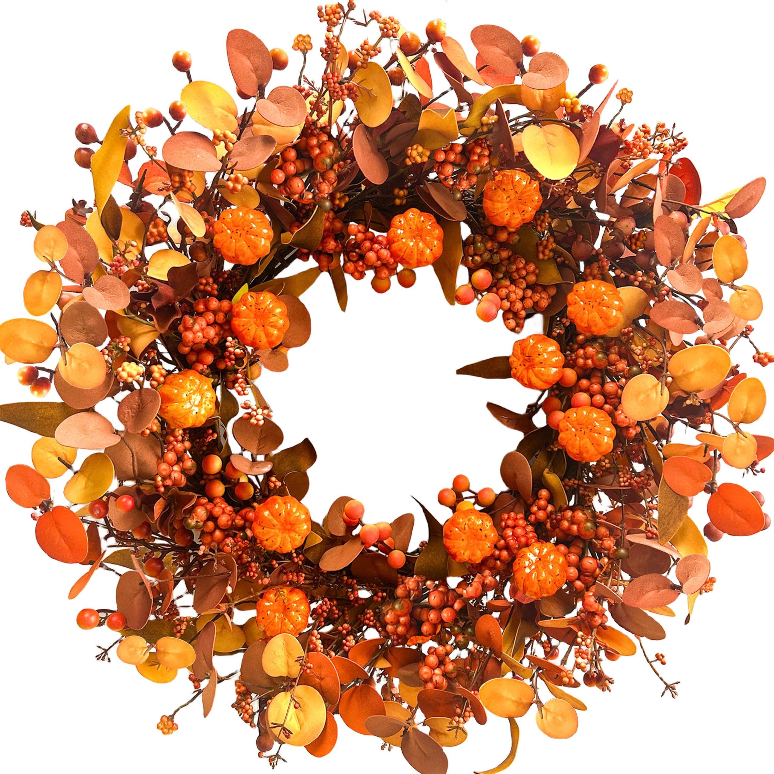 Kunstkranz 45/55 cm Herbstkranz, Herbstfarben Kürbis günstig online kaufen