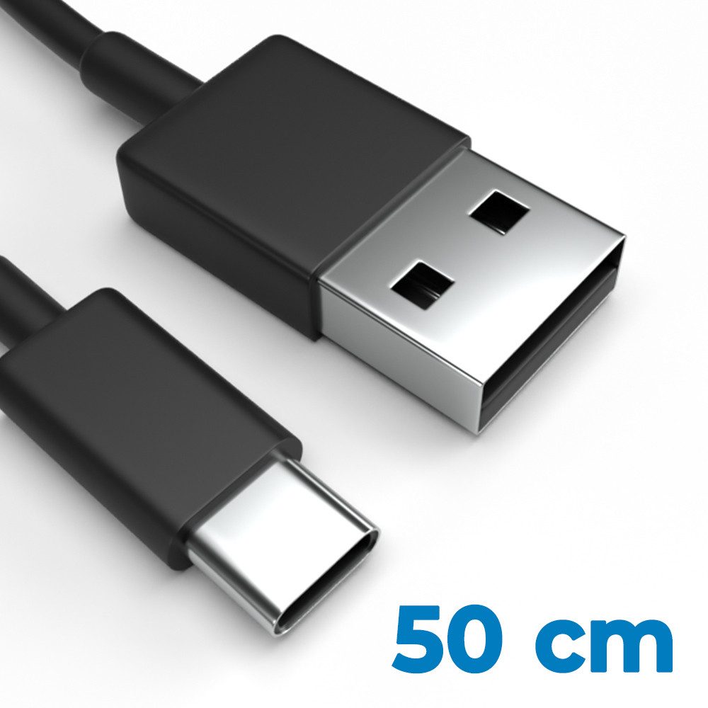 Justcom Oppo A16 USB-Kabel, USB-C, USB-A (50 cm), Schnellladekabel, Datenkabel, Handy, Tablet