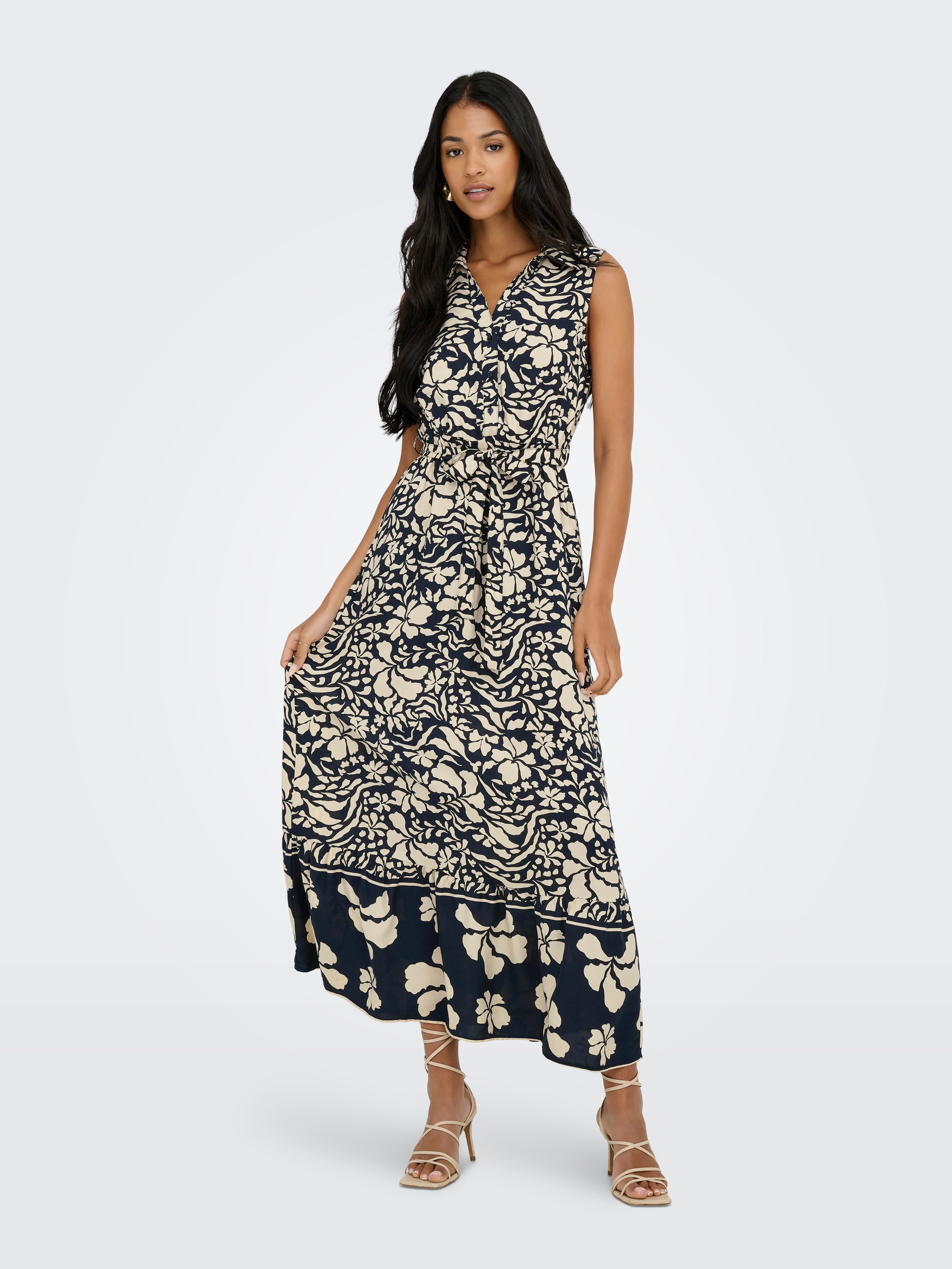 ONLY Maxikleid ONLVIBE LIFE S/L SHIRT LONG DRESS WVN Sommerkleid