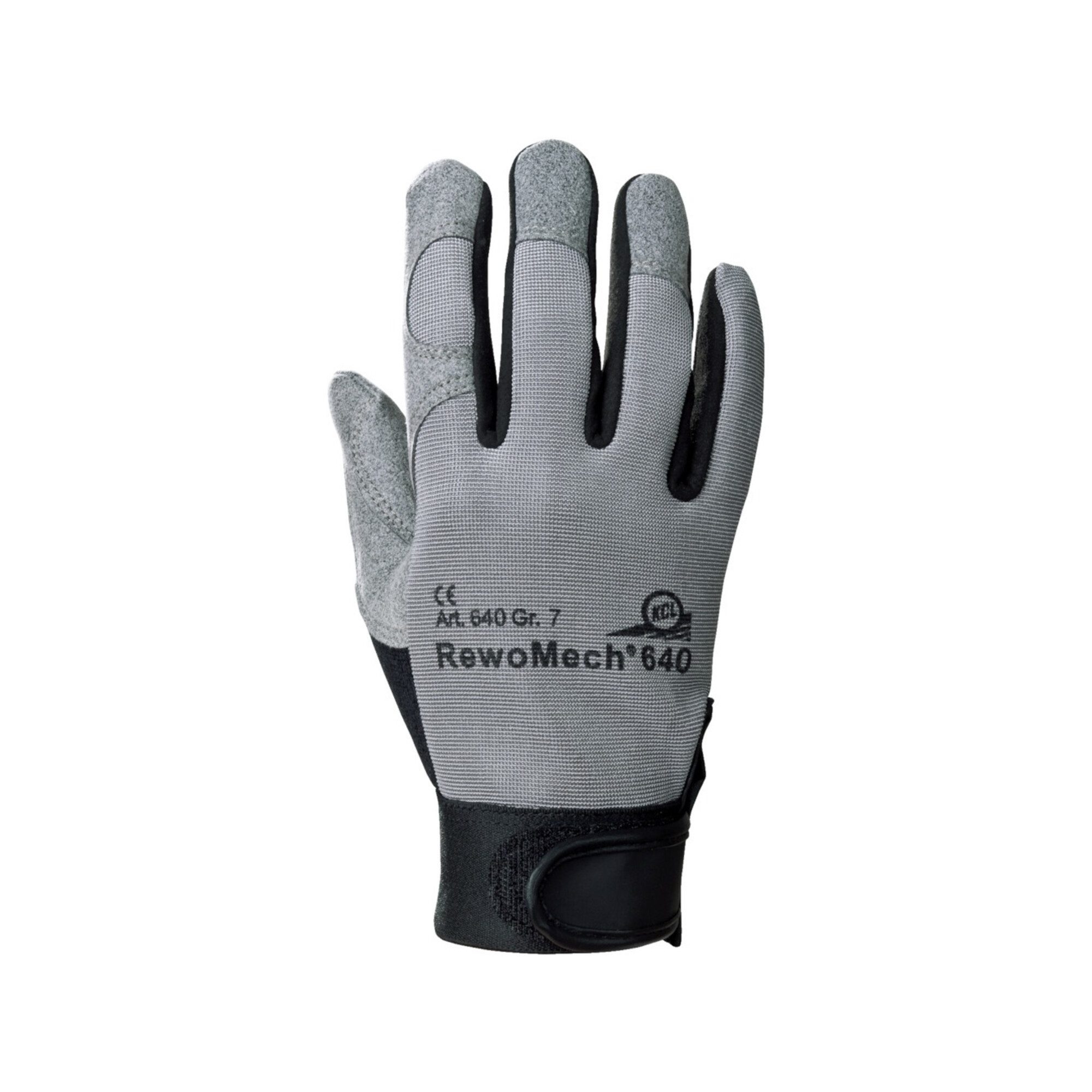 Honeywell Leder-Arbeitshandschuhe Kunstlederhandschuhe RewoMech 640 Gr.9 schwarz/grau Kunstleder/Elastan