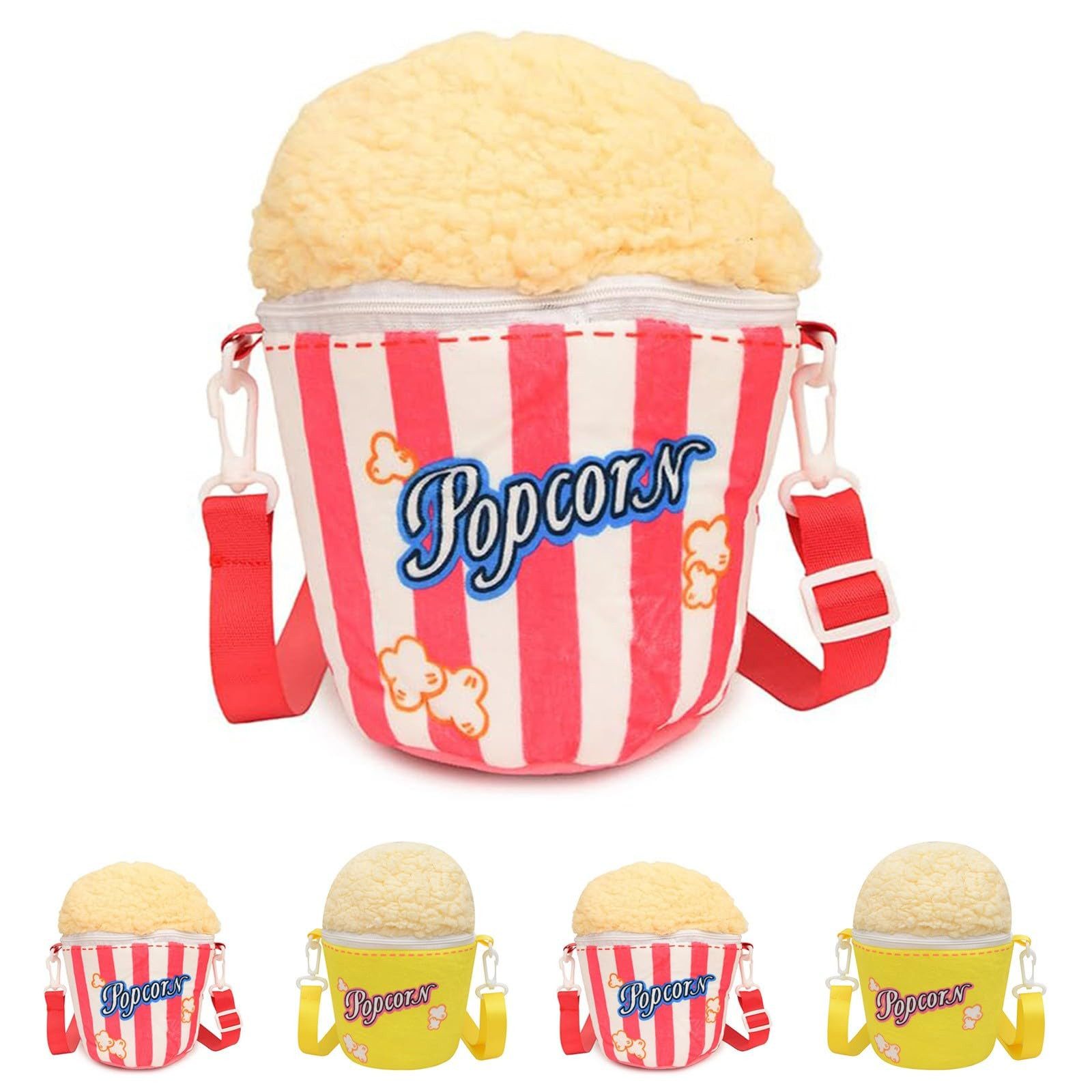 CLTYQ Schultertasche Damen Popcorn Tasche Umhängetasche, Popcorn Kostüm Schultertasche mit Reißverschluss, für Karneval