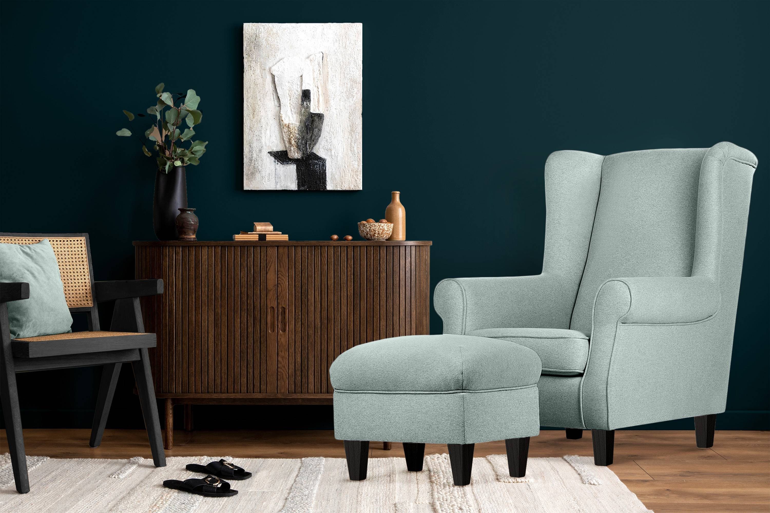 KONSIMO® Ohrensessel MILES Gepolsterter Sessel, mit günstig online kaufen