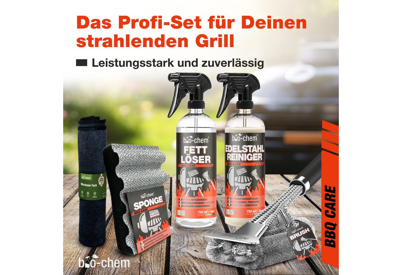 Thumbnail - bio-chem Fettlöser Set 3-TLG – Edelstahlreiniger & Fettlöser für Grill & Küche Grillreiniger (Keine Angabe erforderlich,...