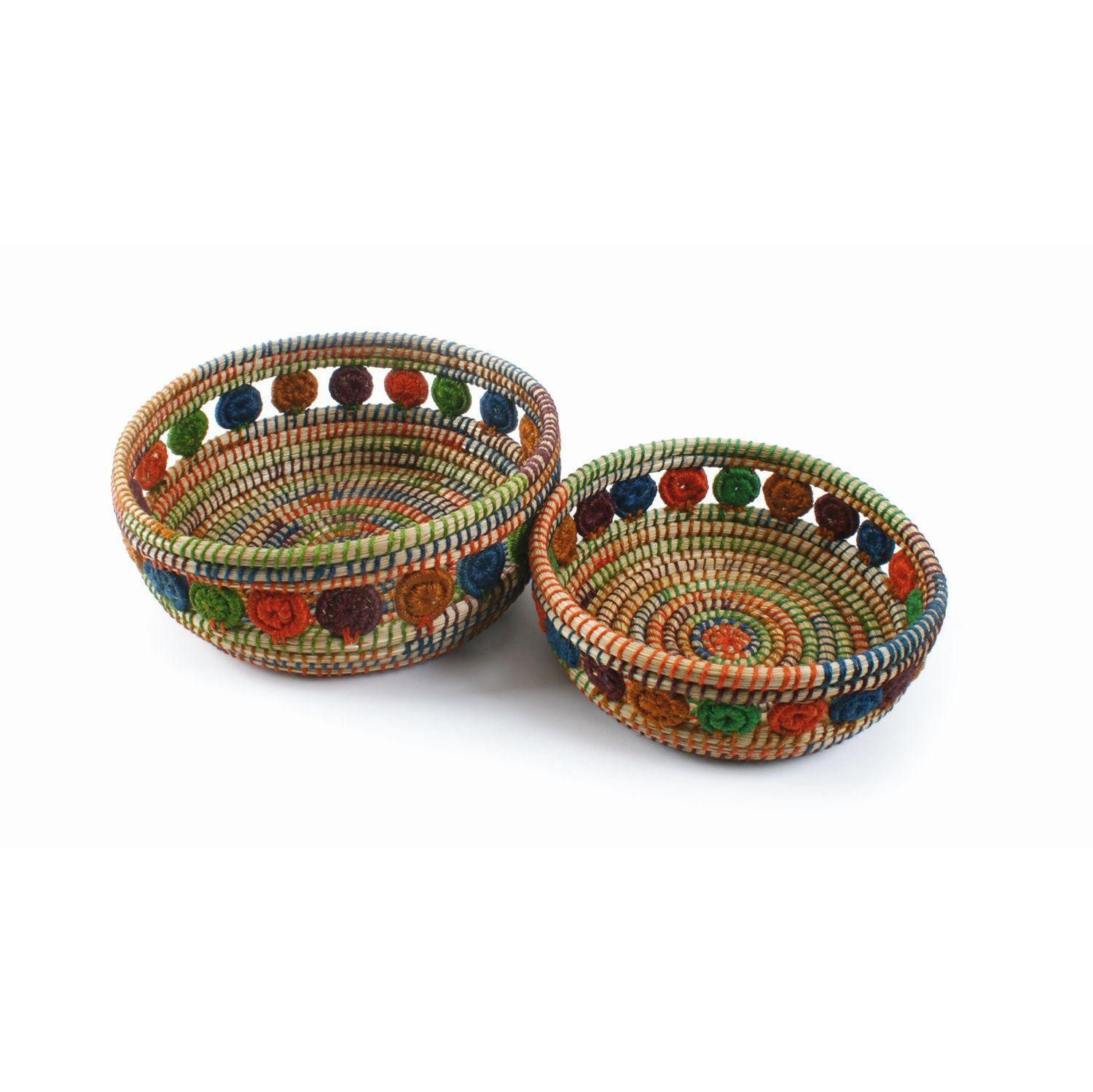 El Puente Dekokorb Körbe "Blumen", 2er-Set, Handmade (2), Handmade
