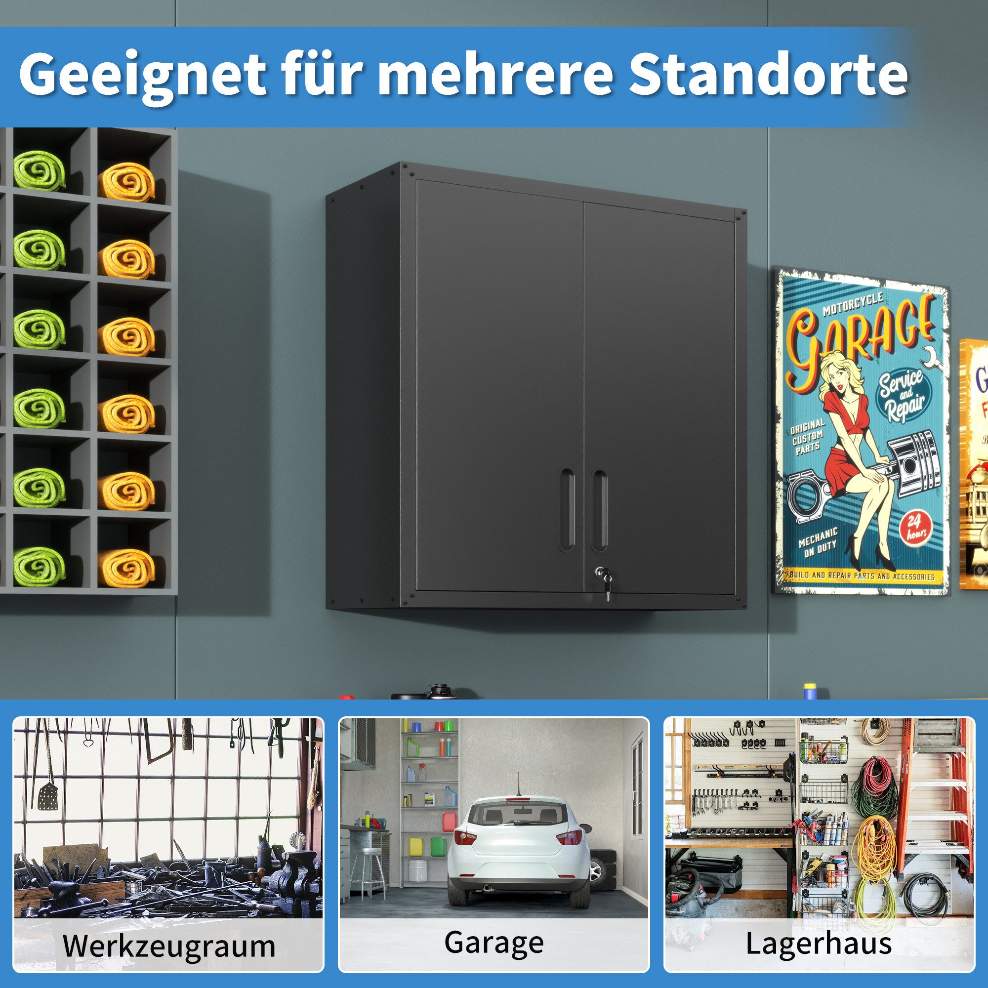 MC Star Wandhängeschrank Metall-Wandschrank mit Türverschluss günstig online kaufen