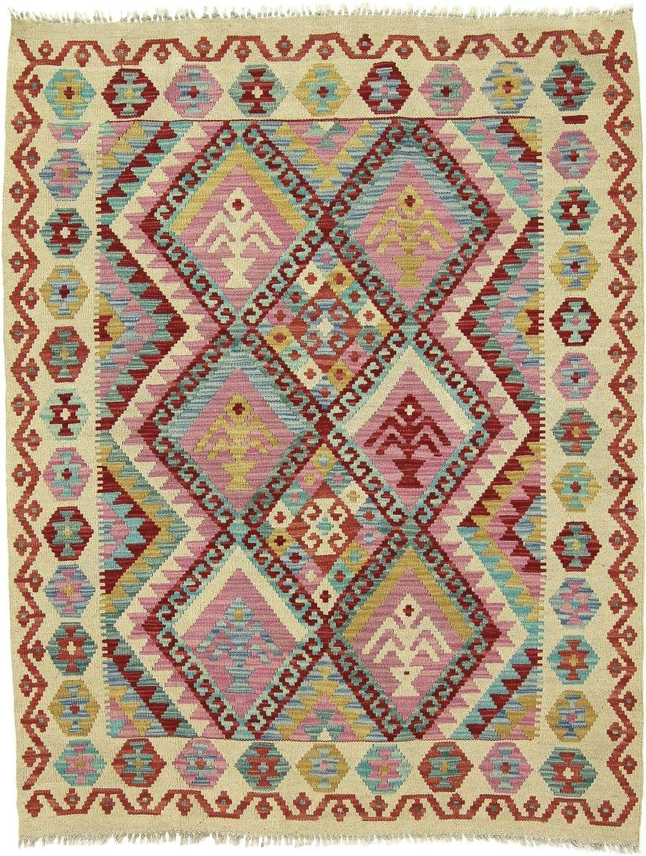 Orientteppich Kelim Afghan 134x172 Handgewebter Orientteppich, Nain Trading, rechteckig, Höhe: 3 mm