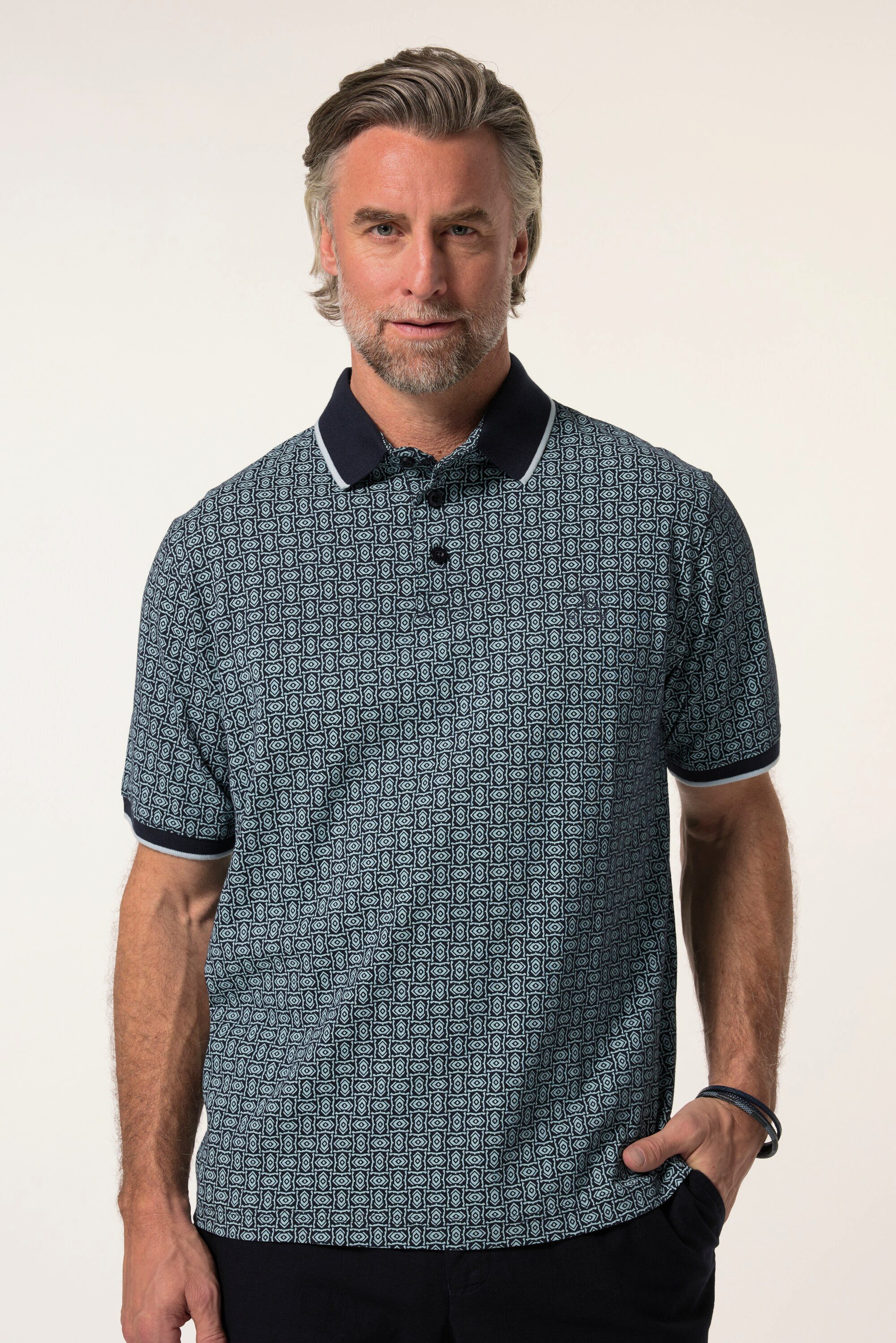 Poloshirt Poloshirt Halbarm Alloverprint