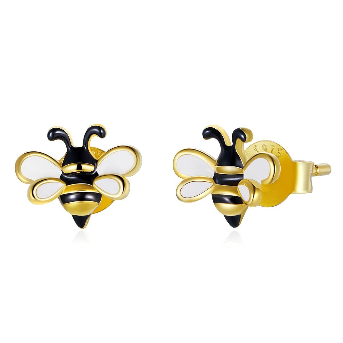 Housruse Ohrstecker-Set Bienen-Ohrringe Kleine Bienen-Ohrstecker Gold Biene  vergoldet