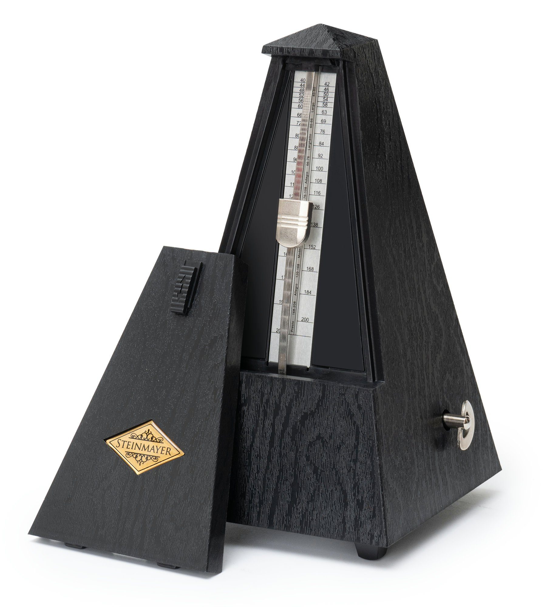 Steinmayer Metronom mit Glocke - 40-208 Schläge pro Minute, Mechanischer Taktgeber in Pyramidenform - 4 Taktarten