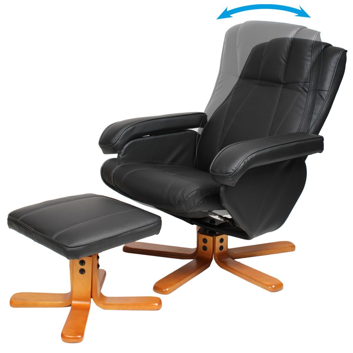 SVITA Relaxsessel Relaxsessel bequem gepolstert Wippmechanismus, 2-St., CHARLES (Set, drehbar, Fußablage, mit Hocker), mit 360°