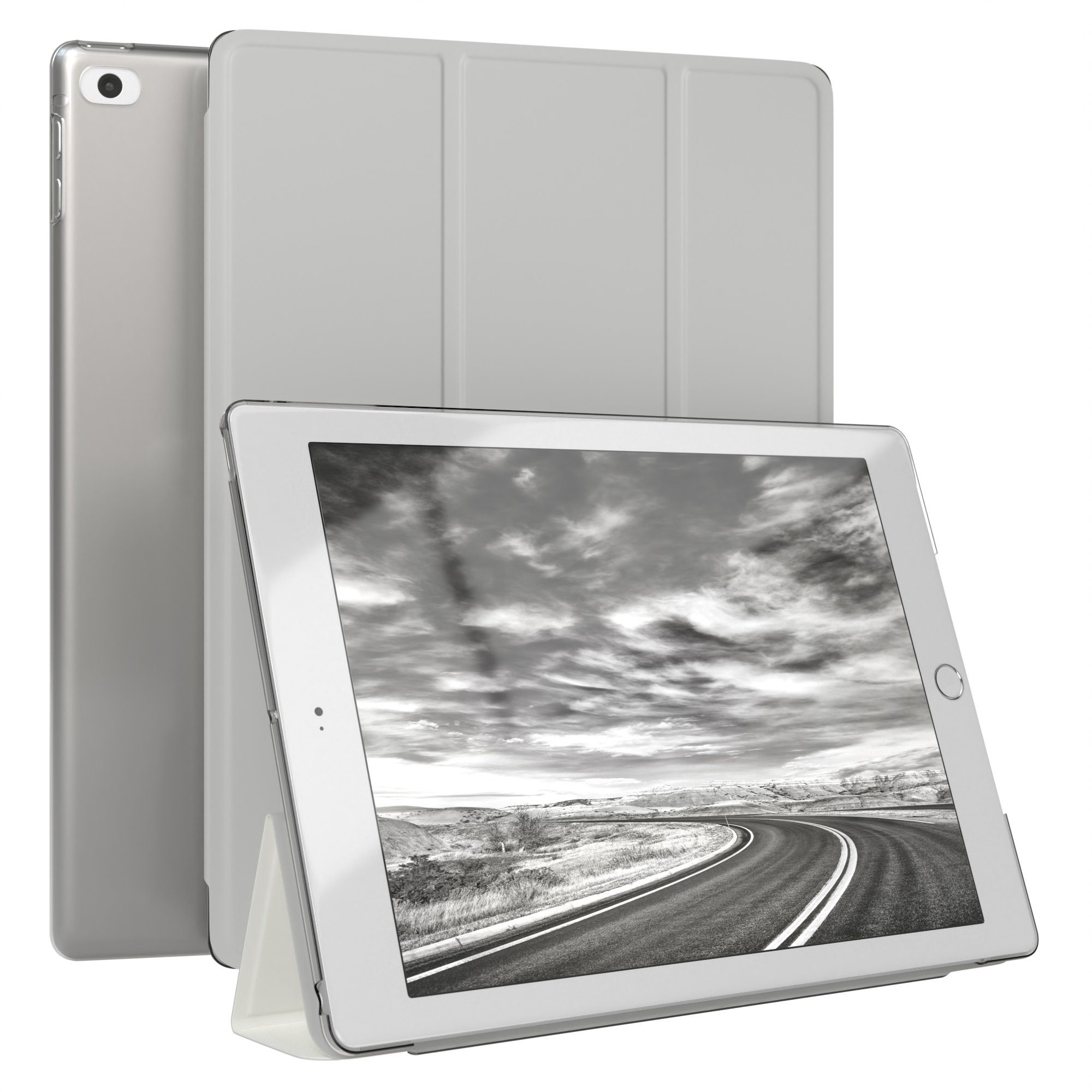 EAZY CASE Tablet-Hülle Smart Case für iPad 5./6. Generation & Air 1/Air 2 9,7 Zoll, Tablet Case Bookcover Smart Flipcase Schutztasche magnetisch Hellgrau