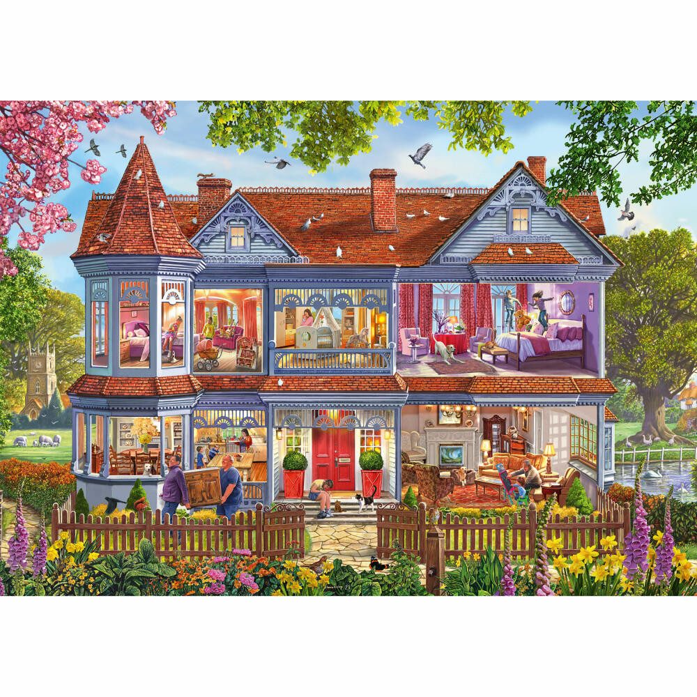Schmidt Spiele Puzzle Haus im Frühling 1000 Teile, 1000 Puzzleteile