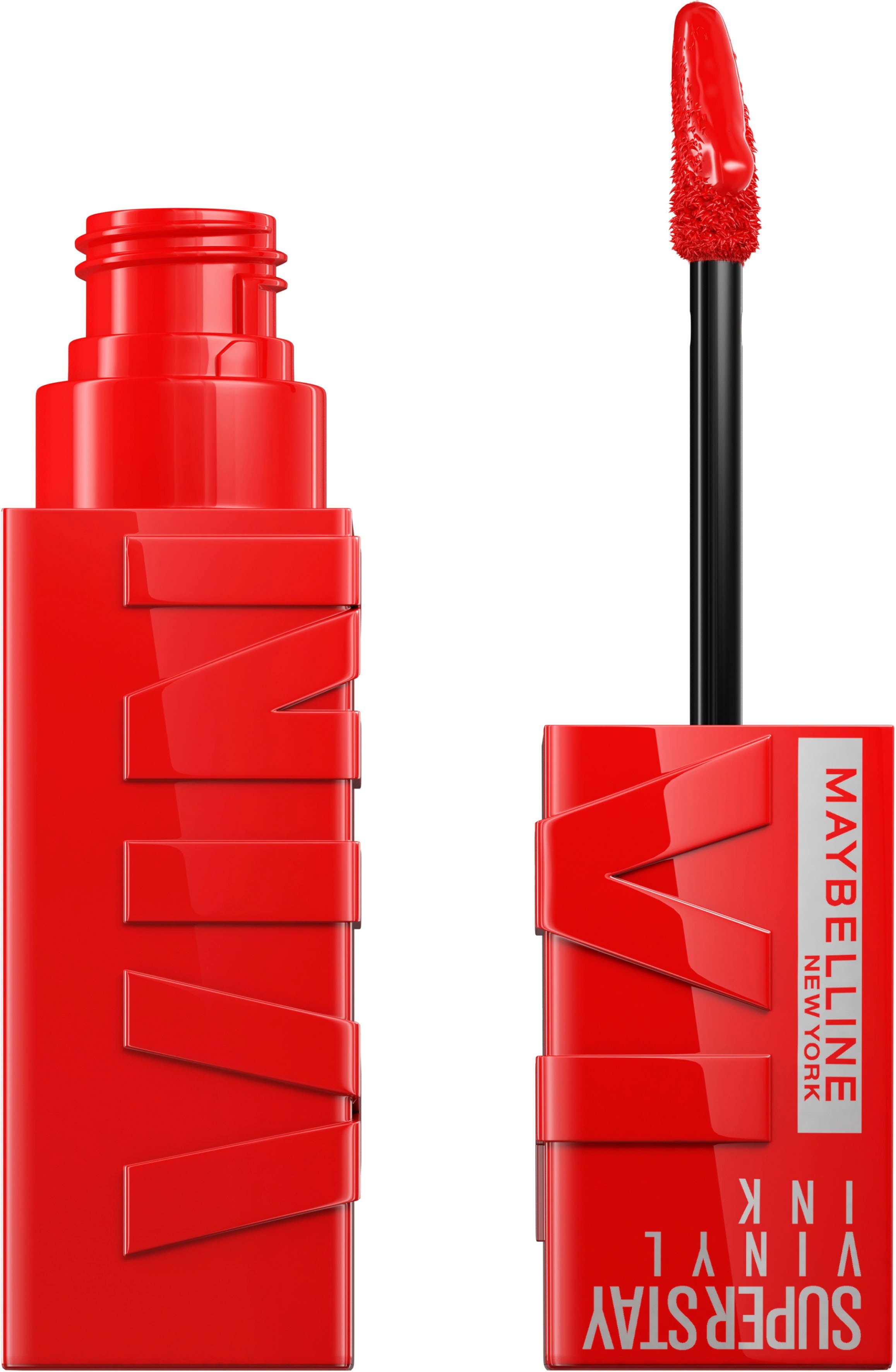 MAYBELLINE NEW YORK Lippenstift SUPER STAY VINYL INK, mit mattem Finish, flüssige Textur, bis zu 16h Halt