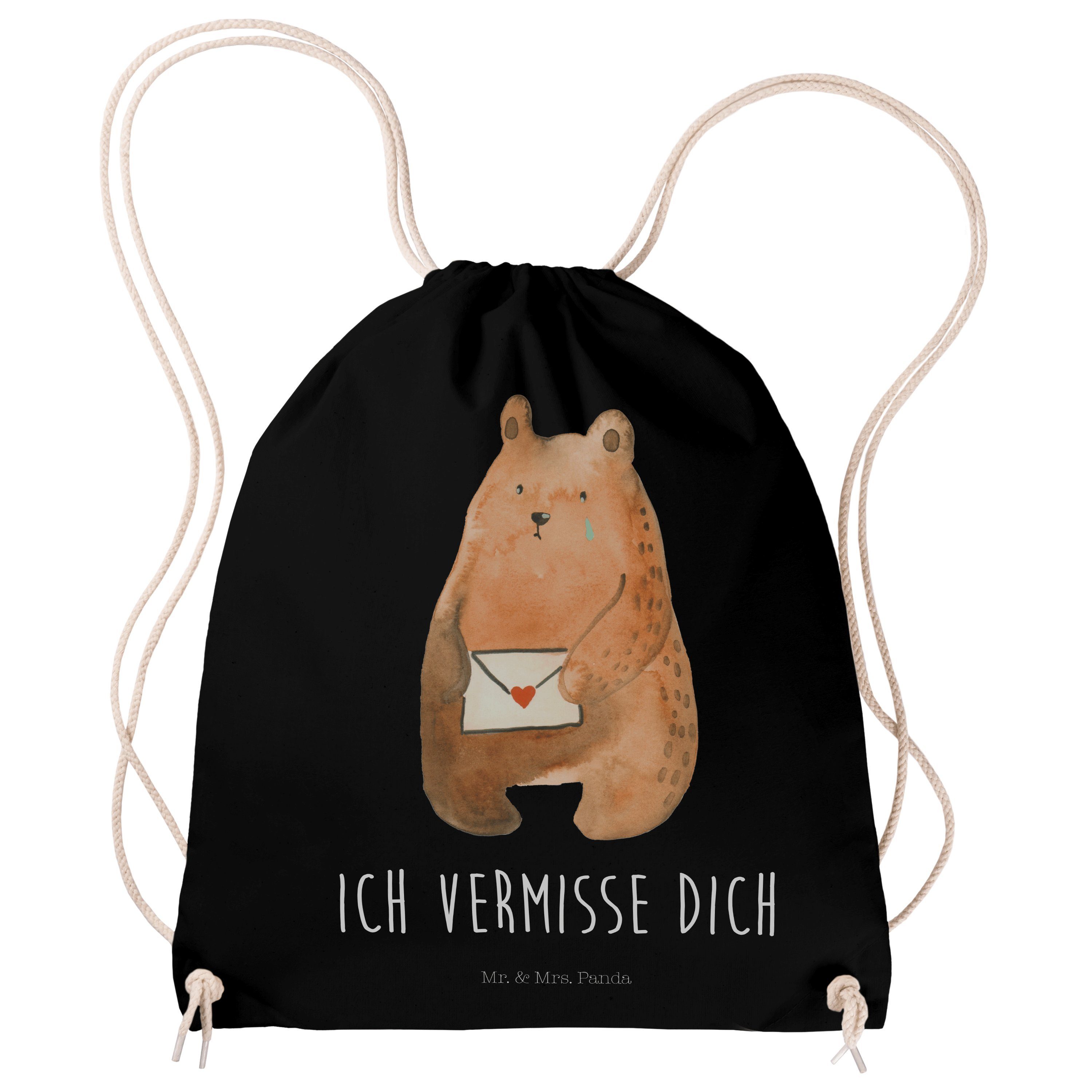 Panda Geschenk, - vermisse & Mrs. Spo Sporttasche - Mr. Ich Tasche, Bär (1-tlg) dich Schwarz Liebeskummer,