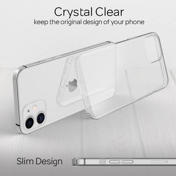 Nalia Smartphone-Hülle Apple iPhone 12 Mini, Klare Hybrid Hülle / Harte Rückseite / Kratzfest / Super Transparent