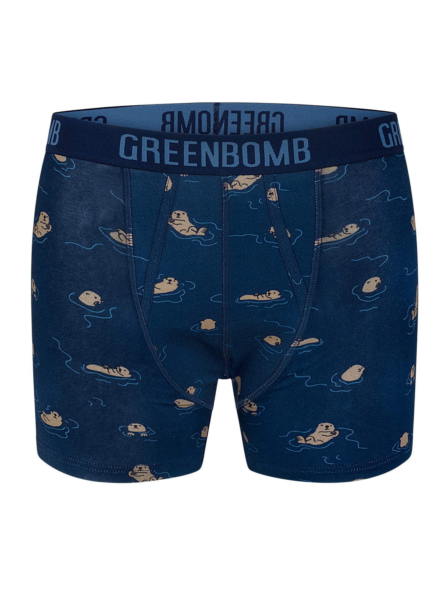 GreenBomb Boxer Trunk Playing Otter GOTS-zertifizierte Herstellung, hautfreundlich & atmungsaktiv