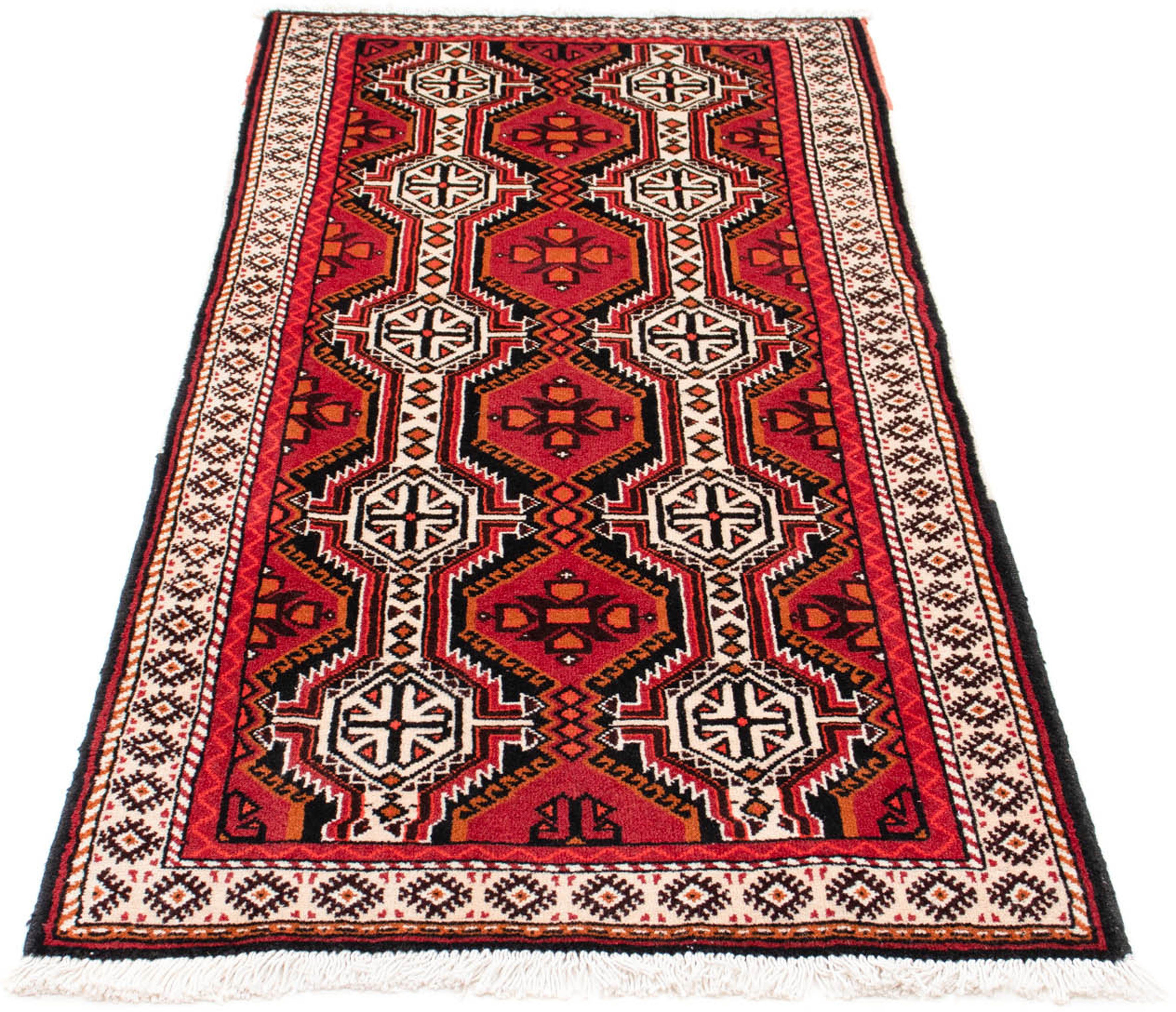 Orientteppich Belutsch - 164 x 76 cm - dunkelrot, morgenland, rechteckig, Höhe: 8 mm, Wohnzimmer, Handgeknüpft, Einzelstück mit Zertifikat