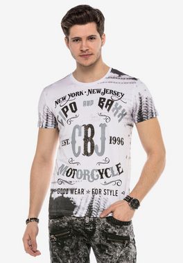 Cipo & Baxx T-Shirt mit grafischem Biker-Print