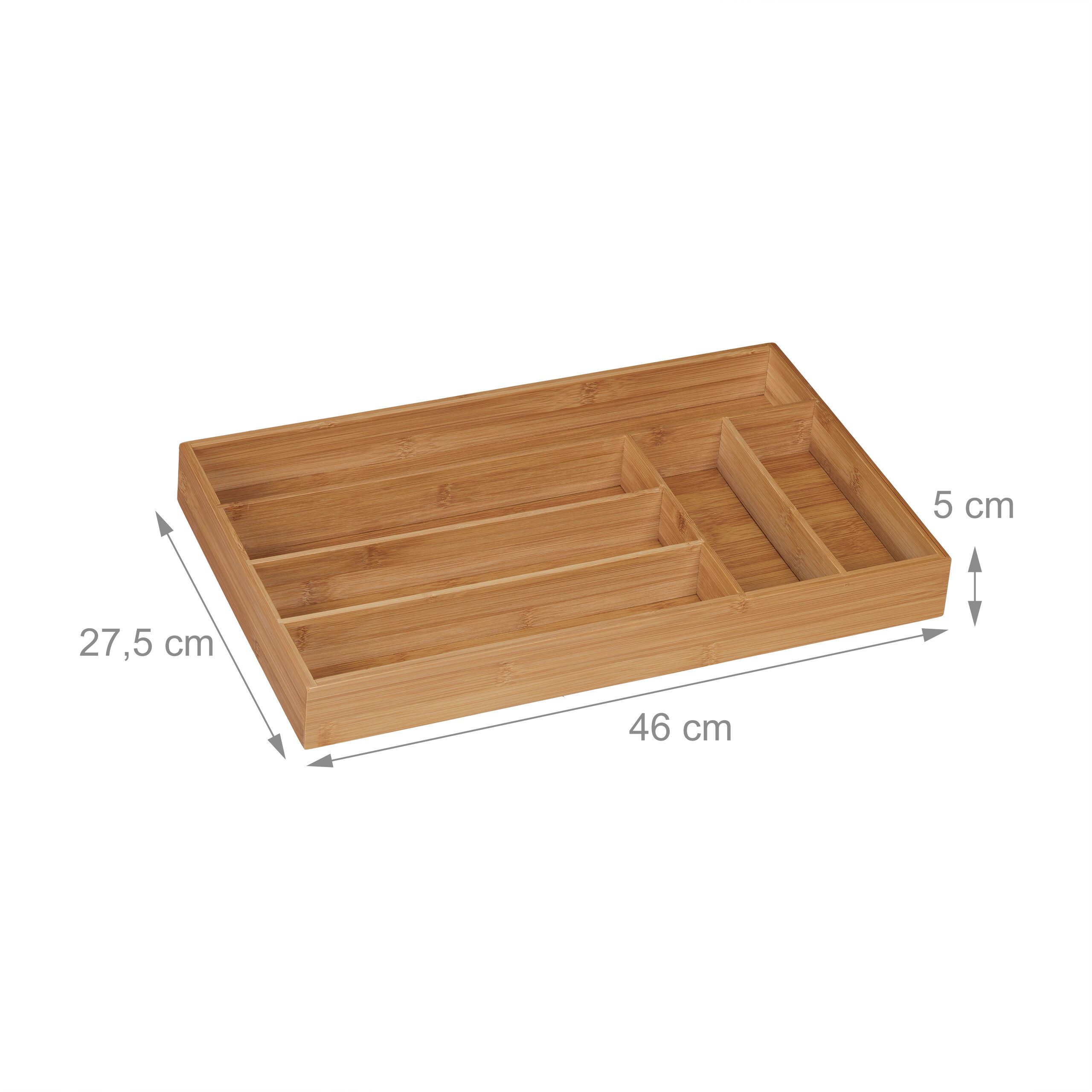 relaxdays Besteckkasten Bambus 6 Fäch günstig online kaufen