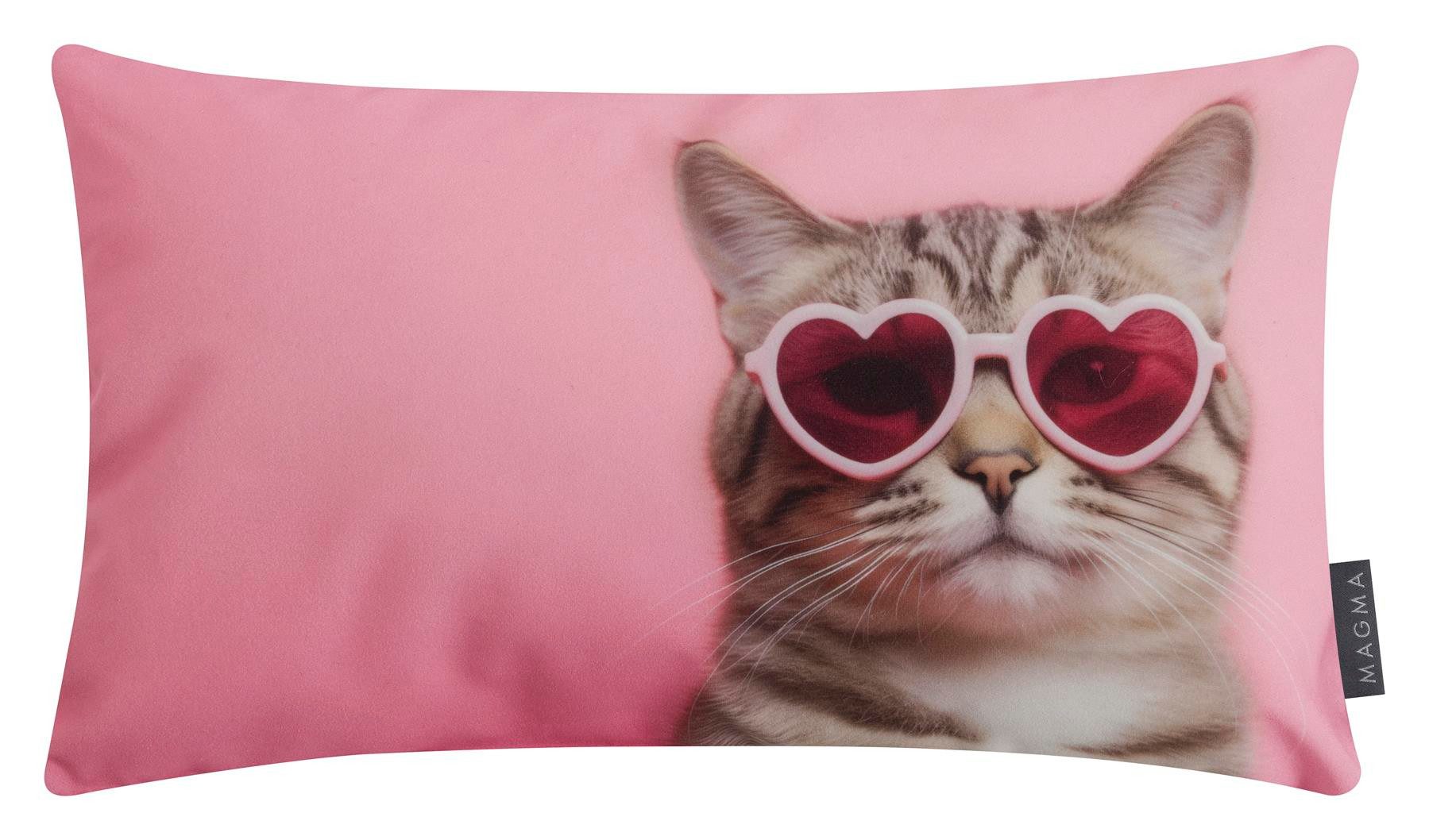 Magma Heimtex Dekokissen Wendekissen ca. 30x50 cm lustige Katze, Digitaler Druck Vorder- und Rückseite bedruckt für Katzenfans