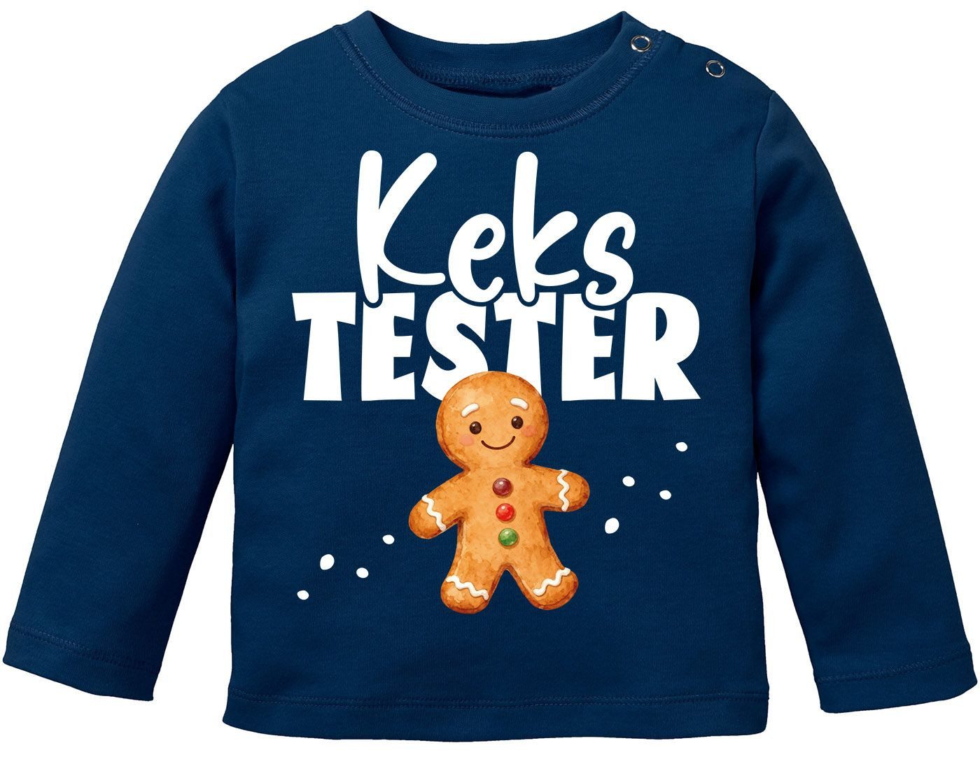 Rundhalsshirt Baby Langarmshirt Lebkuchen Design Gingerbread Kekstester Weihnachten